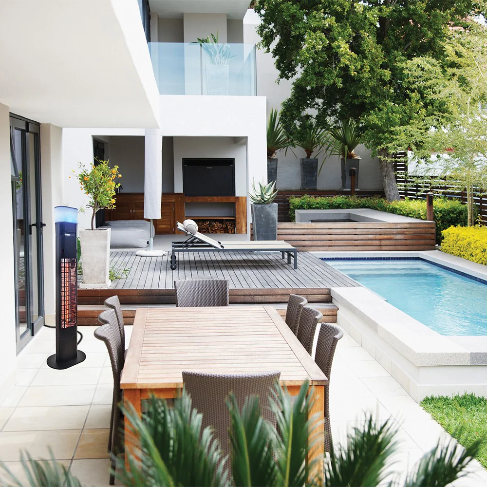 Ener-G+ 1500-Watt Infrared Freestanding Electric Outdoor Heater w/ Speaker & Remote Control