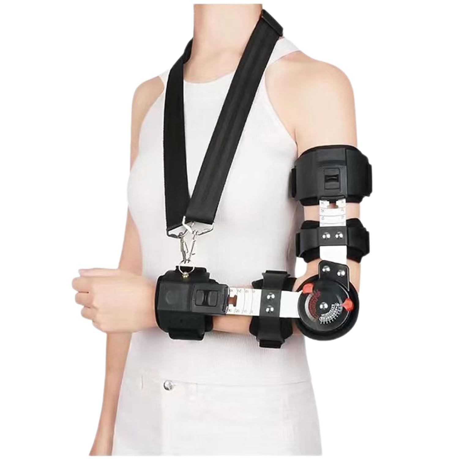 SFKLYU Hinged Elbow Brace Post Elbow Brace with Strap Adjustable Elbow Immobilizer Injury Recovery Support Arm Sling for Post Op, Surgery Recovery,Left