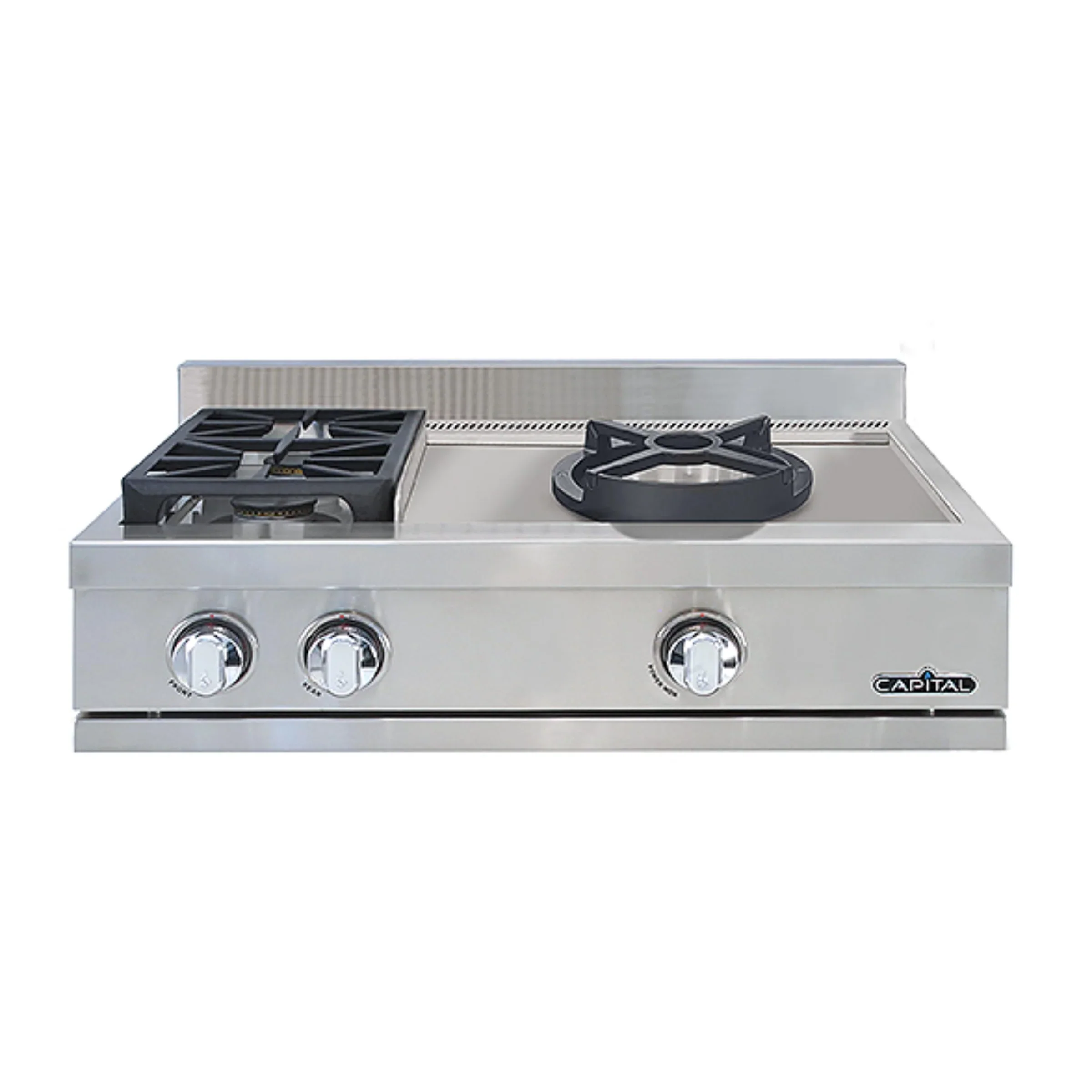 Capital 30-Inch Rangetop in Stainless Steel with 2 Sealed Burner & Sealed Burner Wok (GRT302W)