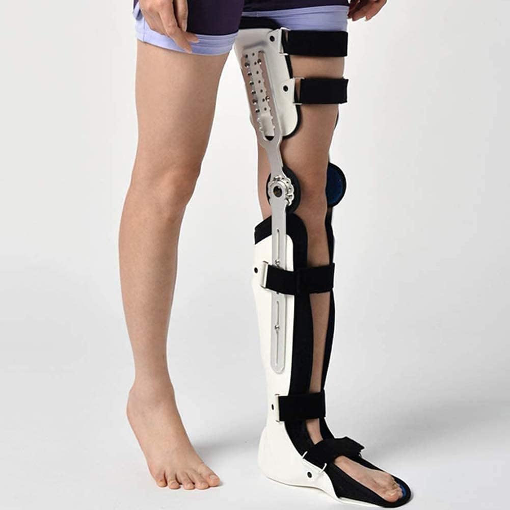 Foot Drop orthosis Fixed Rigid Knee Ankle Foot Brace Orthosis Thigh Knee Joint Calf Ankle Brace Orthosis for Postoperative Rehabilitation (Color : Right)