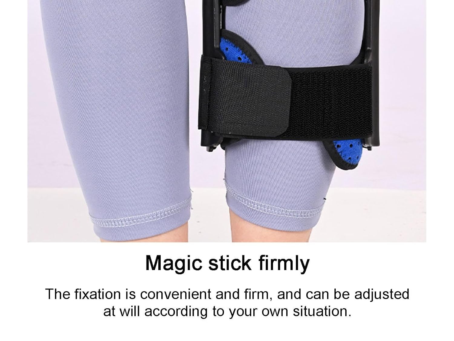 Adjustable Post-Operative Knee Brace Knee Immobilizer, Hinged Rom Knee Brace for Men Women, Knee Fixed Brace Bracket for Meniscus Ligament Injury, With Strap, Black
