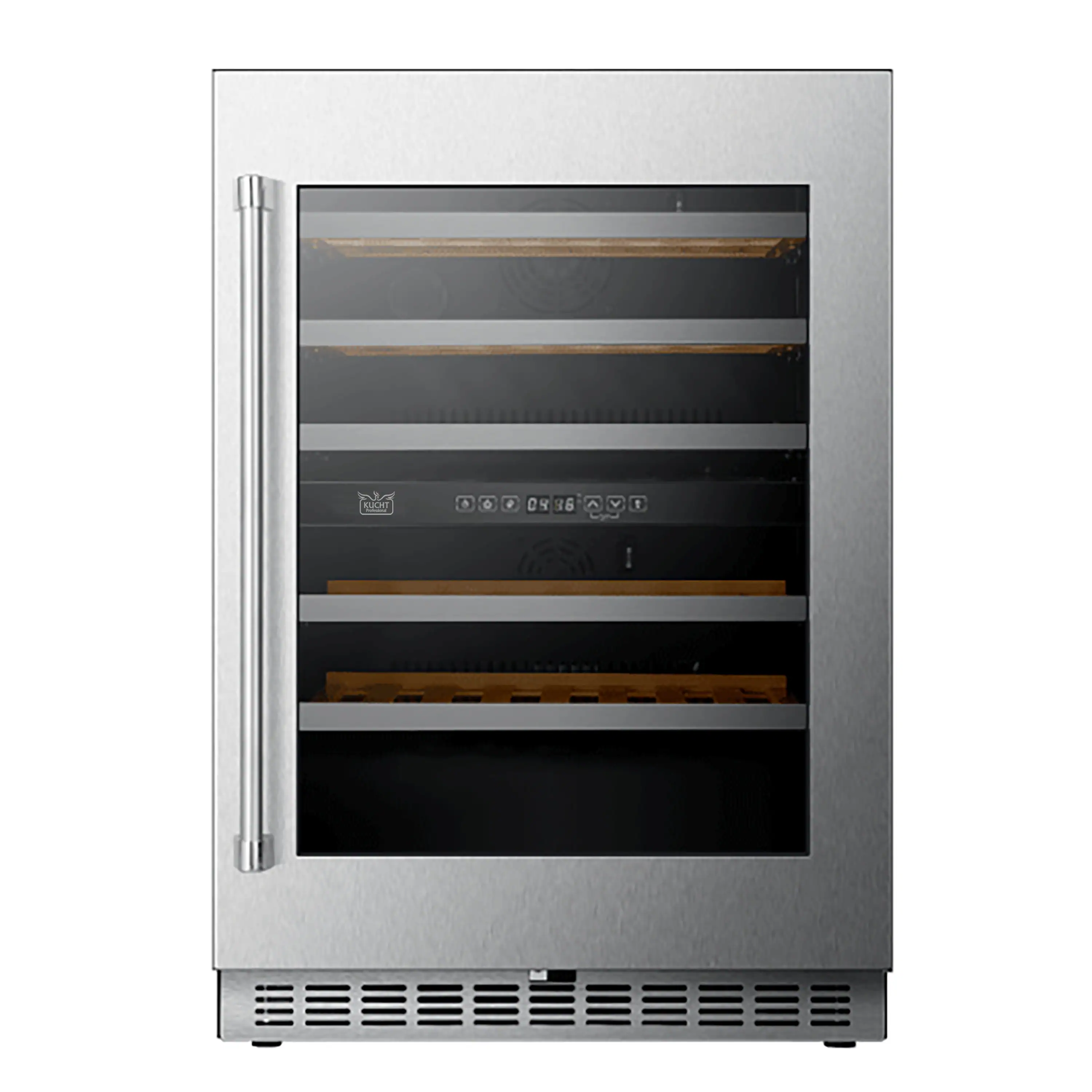 Kucht 24-Inch Freestanding Dual Zone 52-Wine Bottles Wine Cooler in Stainless Steel (D24US)