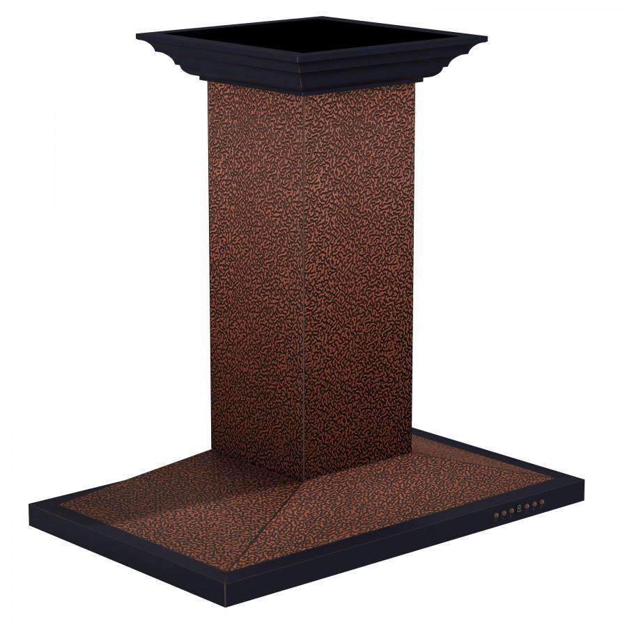 ZLINE 36-Inch Designer Embossed Copper Finish Island Range Hood (8GL2Ei-36)