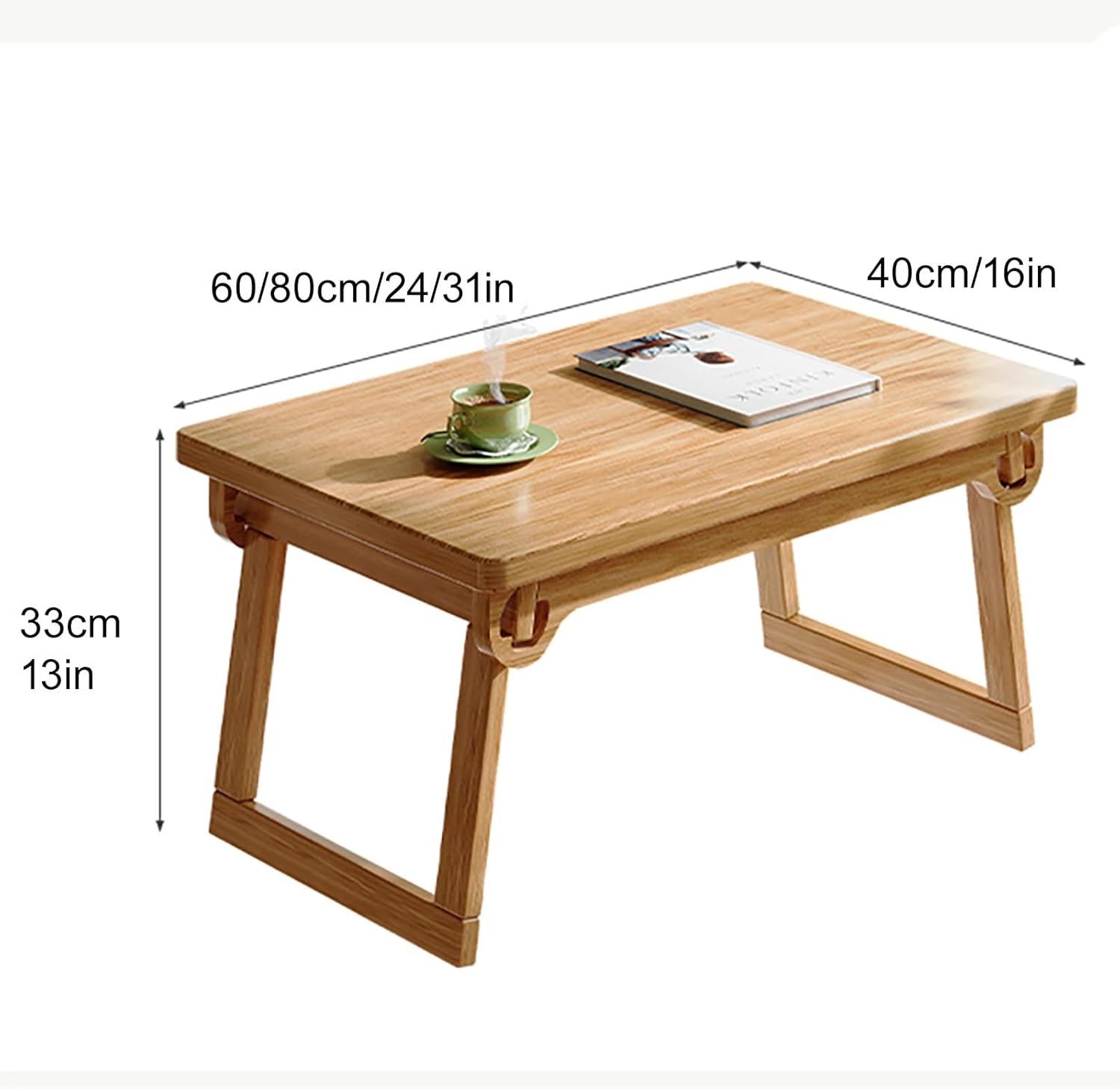 Solid Wood Overbed Bedside Table, Hospital Bed Table, Portable Workstation for Laptop/Small Computer, Deskfor Eating and Laptop, Working, Writing in Bed Couch(60 * 40 * 33CM/24 * 16 * 13in)