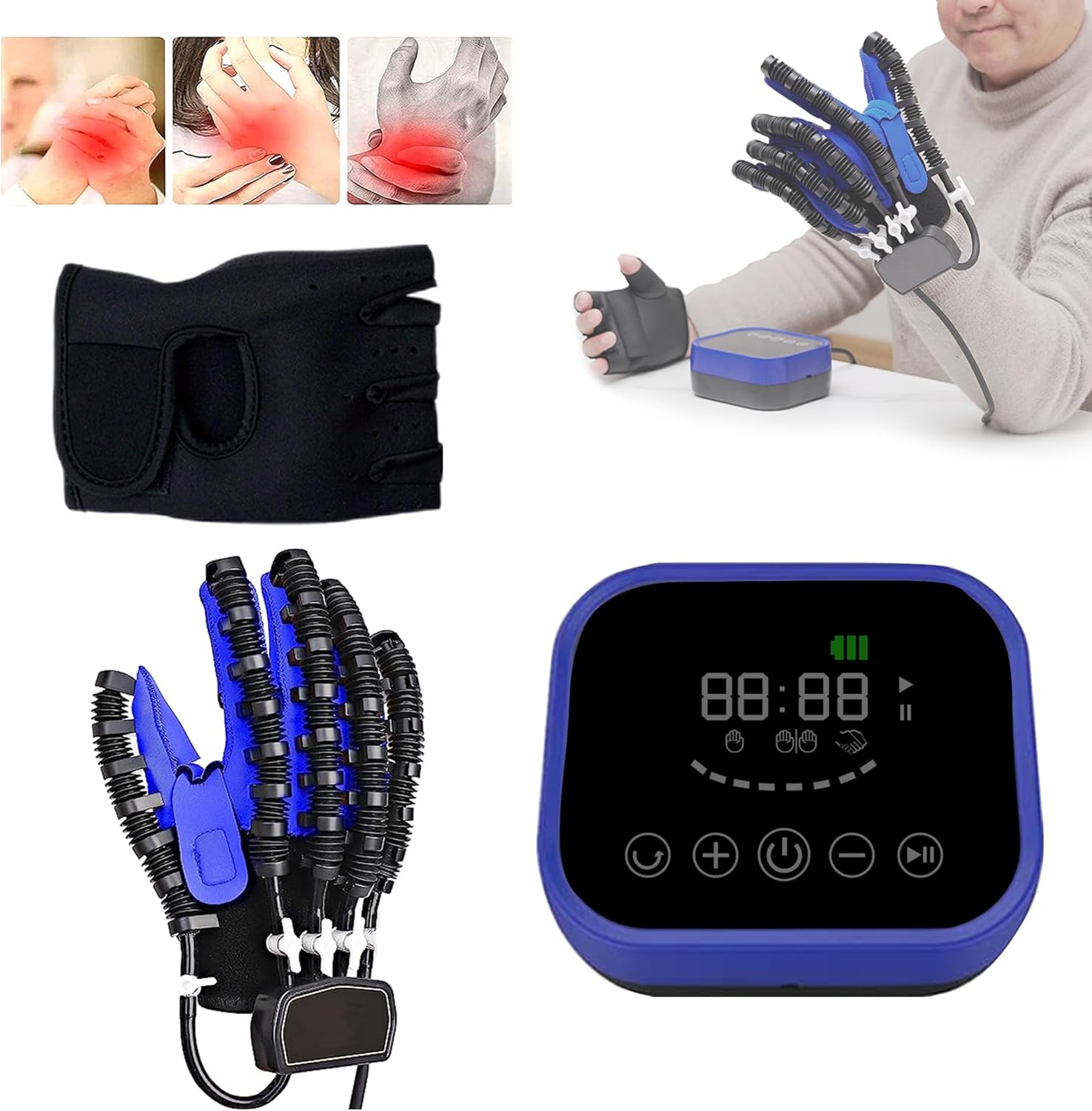 Rehabilitation Robot Gloves for Stroke Patient,Hand Hemiplegia Stroke Equipment(Right Hand-XL)