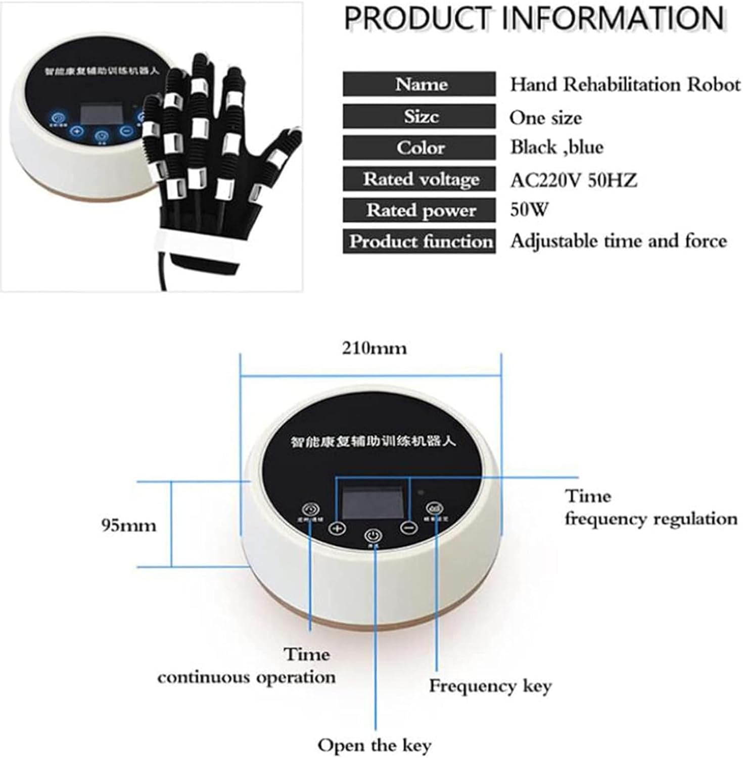 GaRcan Rehabilitation Robot Gloves,Hand Device for Stroke Hemiplegia Finger Straightening Brace Guard,Control The Spasms And Stiffness Of The Fingers,Pneumatic Does Not Damage The Hand