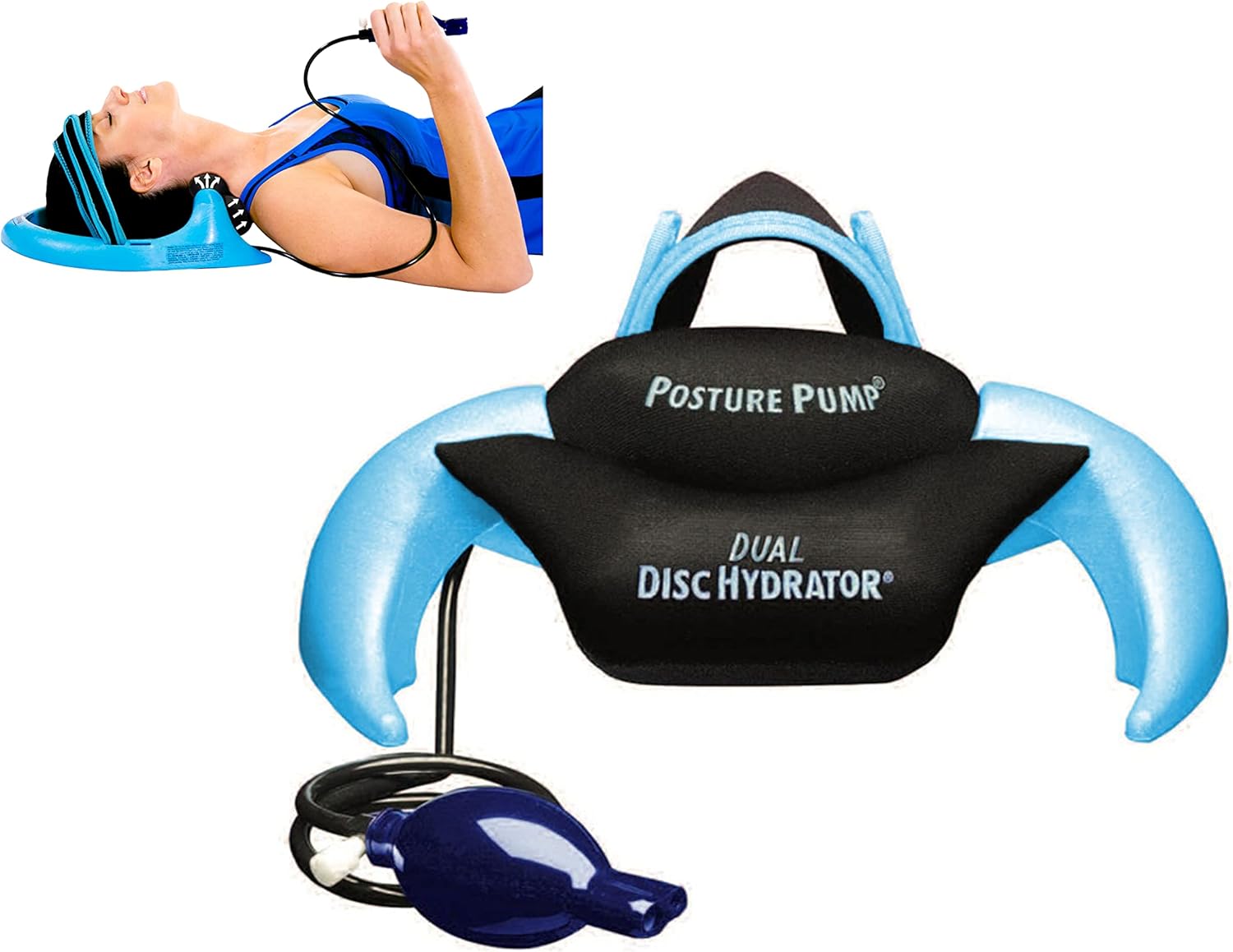 Posture Pump® Dual Disc Hydrator® Cervical Traction Device Dual Disc Decompression for Neck and Upper Back Great for Most Ages and Conditions Cervical Wellness Therapy Model 1400-D