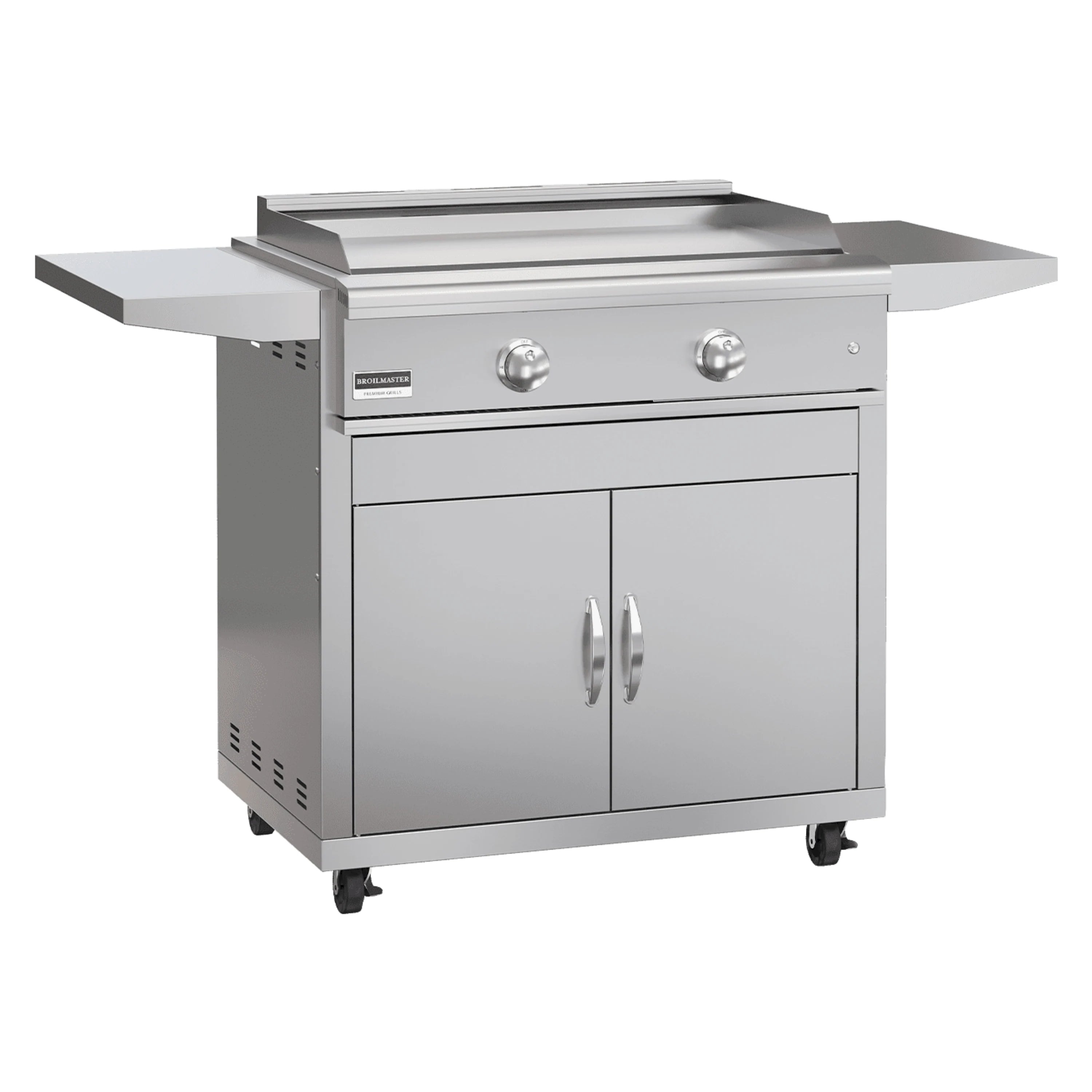 Broilmaster B-Series 32-Inch 2-Burner Premium Natural Gas Griddle and Grill Cart in Stainless Steel