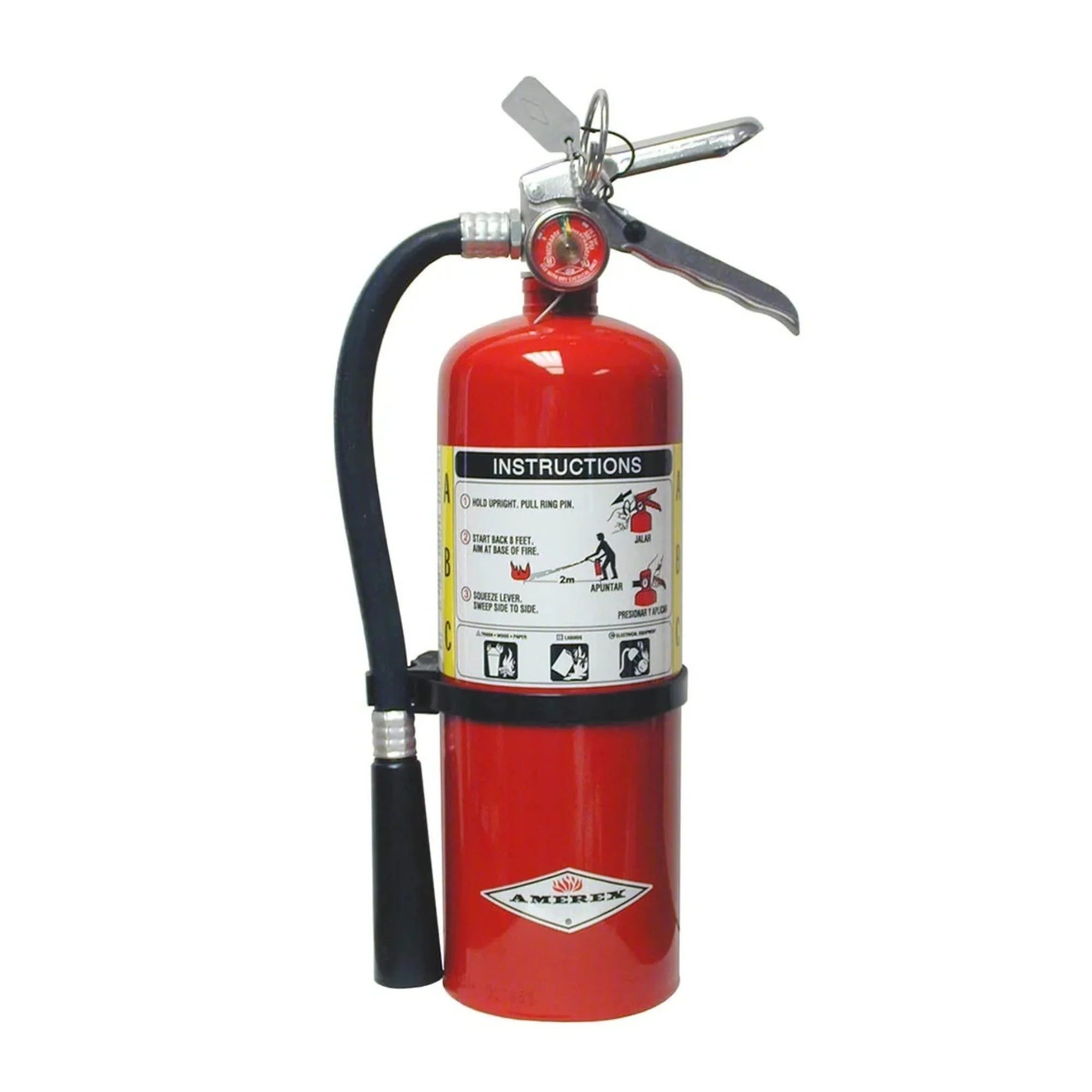 Amerex B500 5 lb ABC Fire Extinguisher with Aluminum Valve - Wall Bracket Ready