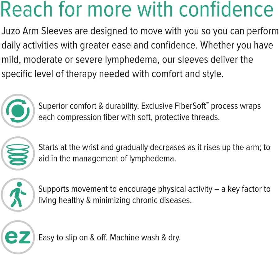 Juzo Soft 2002 30-40mmhg Standard Armsleeve with Silicone Top Band for Women, Chocolate, 6 (VI) Long