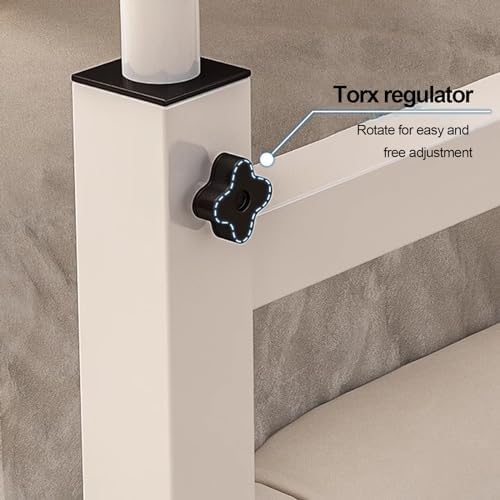 Table with Wheels，Over Bed Desk Height Adjustable 65-95cm Food Tray Desk Rolling Medical Table Standing Over Bed Table King Size Stretchable Lazy Design(Color:Wood)