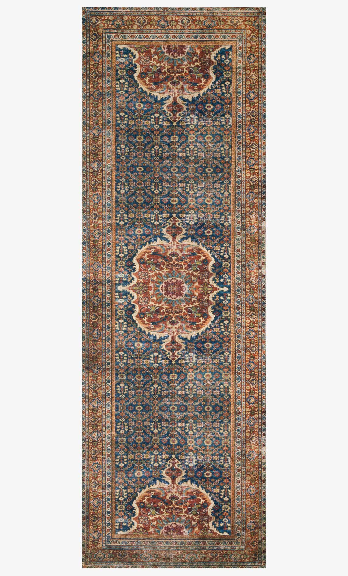Loloi II Layla Collection - Traditional Power Loomed Rug in Cobalt Blue & Spice (LAY-09)