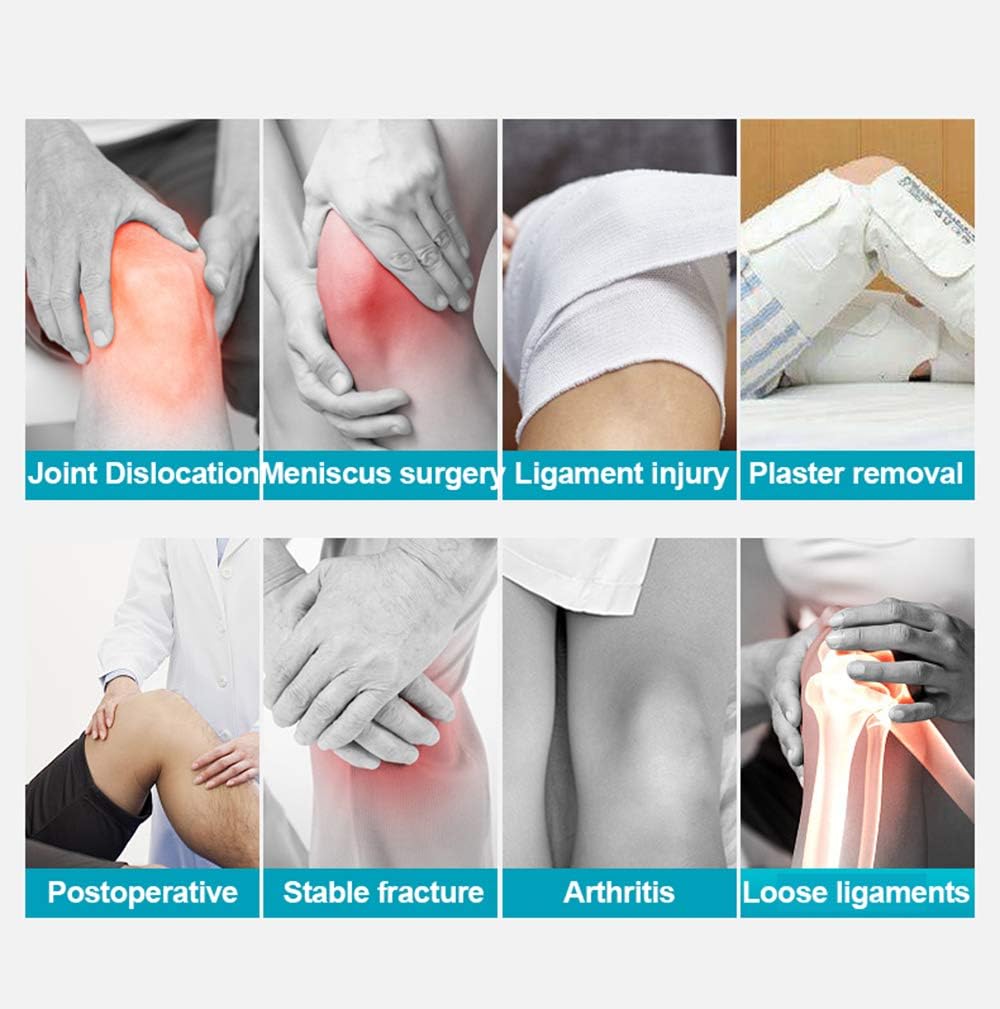 ROM Knee Brace, Hinged Post Op Knee Brace Adjustable Leg Stabilizer Recovery Immobilization After Surgery Fracture Post-Op Meniscus Tear Orthopedic Guard Protector