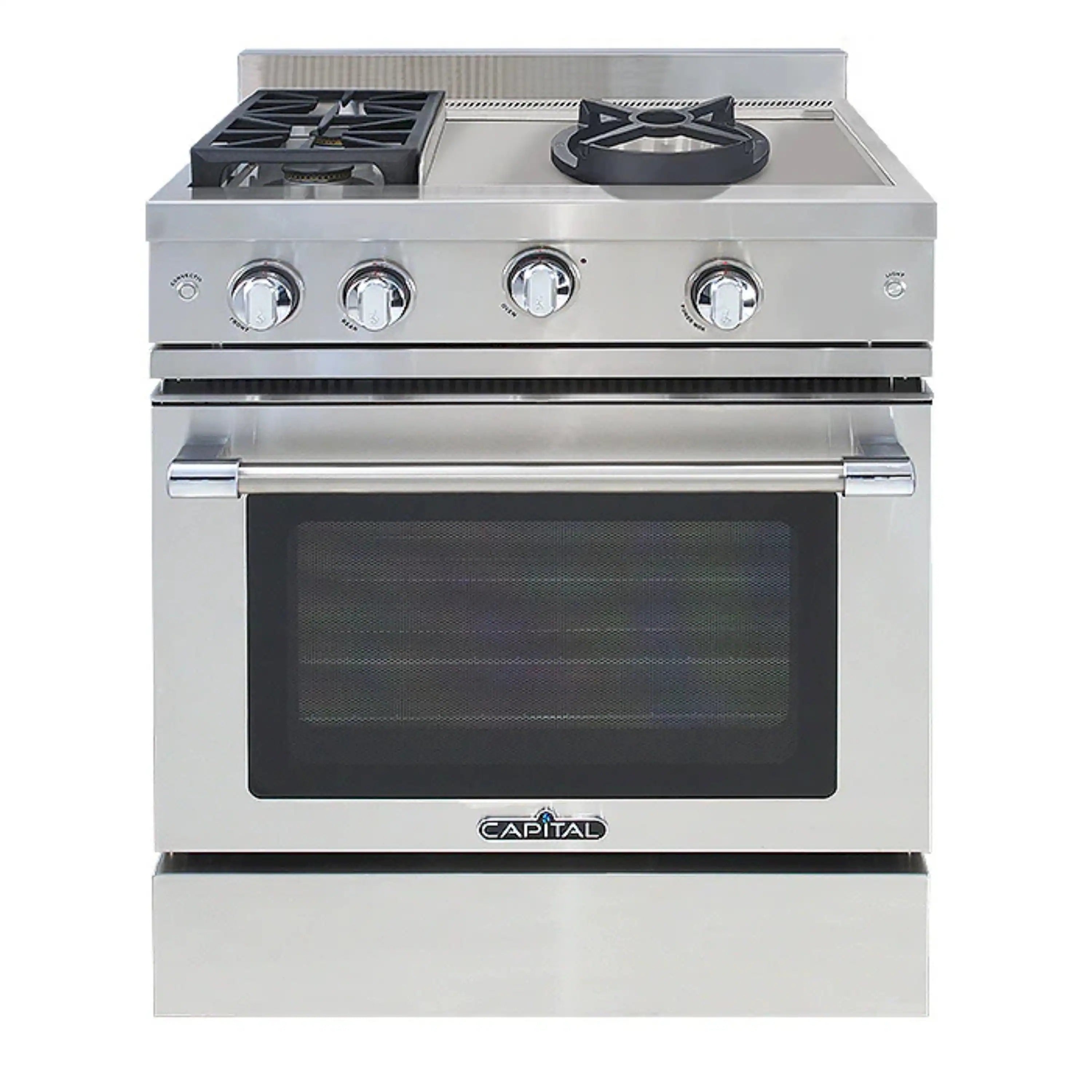 Capital 30-Inch Classic Chef Gas Range in Stainless Steel with 2 Sealed Burners & Sealed Burner Wok (MCR302W)