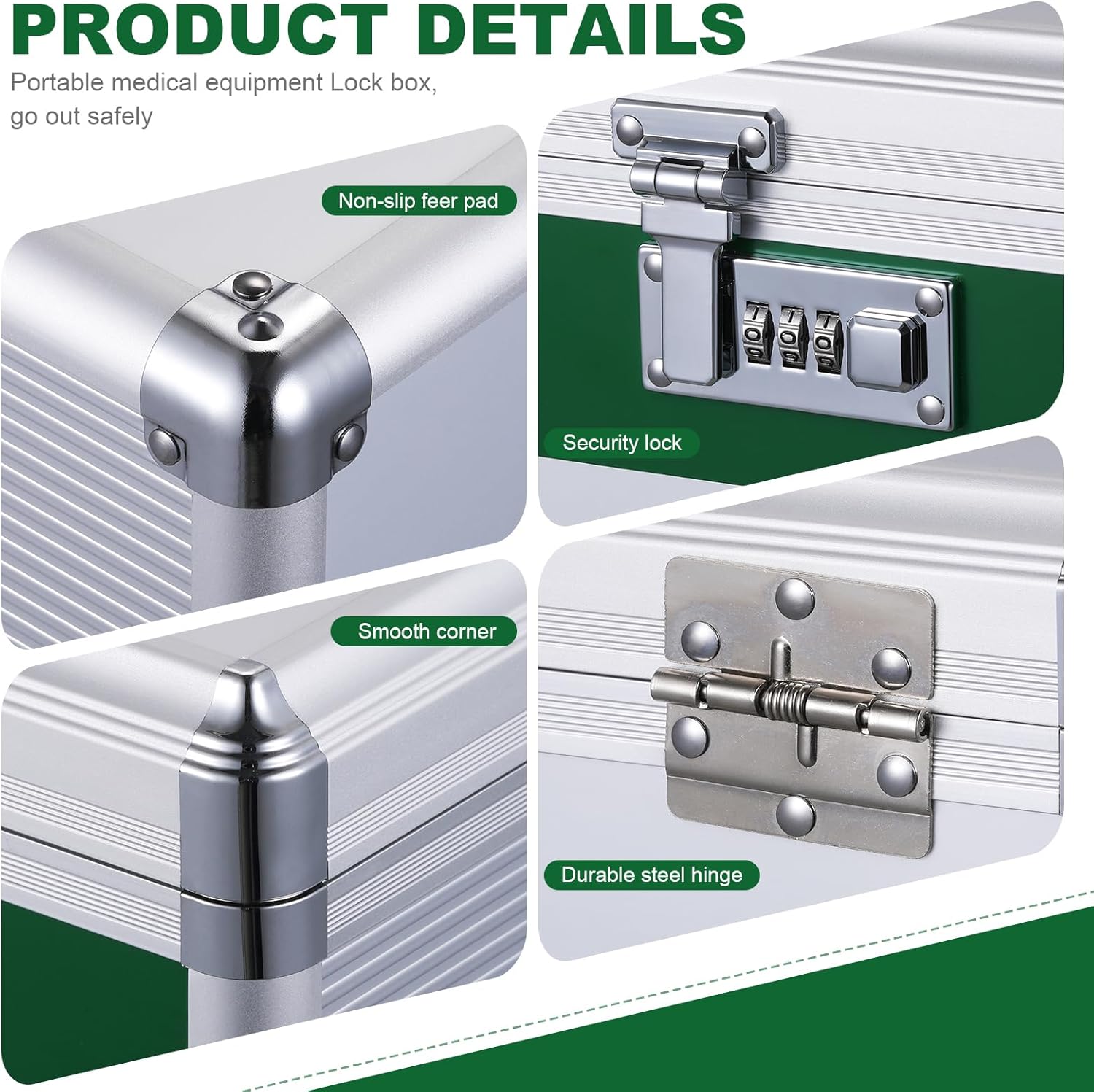 Combination Lock 15.9 x 9.3 x 8.9Inches [Extra Large], Medication Lock Box Security Lock Box, Medical Box Organizer