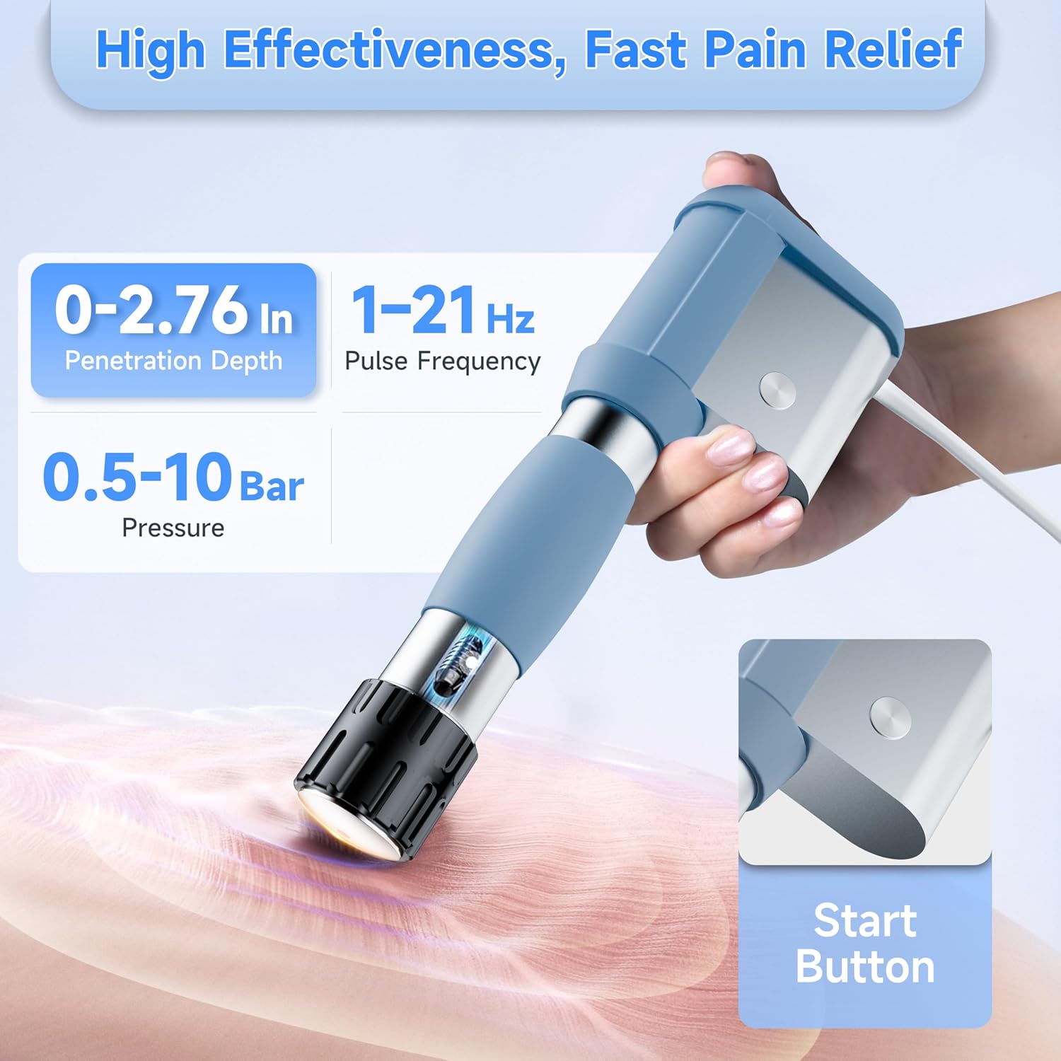 2026 Advanced Shockwave Therapy Machine, Radial Shockwave FSA or HSA Eligible, Non-Invasive Extracorporeal ESWT Shock Wave Therapy Device, Safe Use, Ideal for Home & Clinical Use(ESWT03_White)