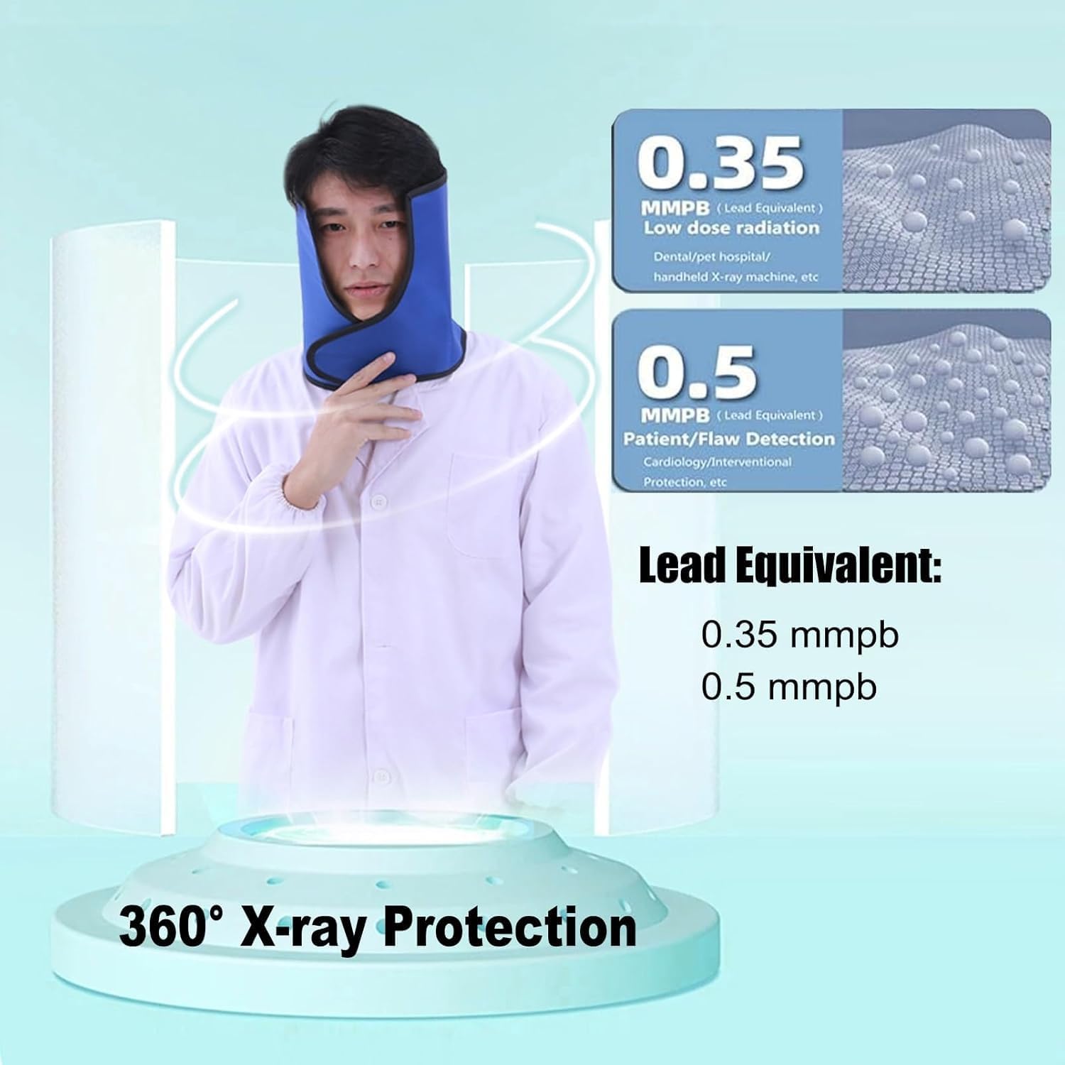 BKEKM Adjustable Lead Cap 0.35/0.5mmpb X-ray Lead Hat Head Face Neck Ears Radiation Apron Medical Use Radiation X-ray Lead Apron