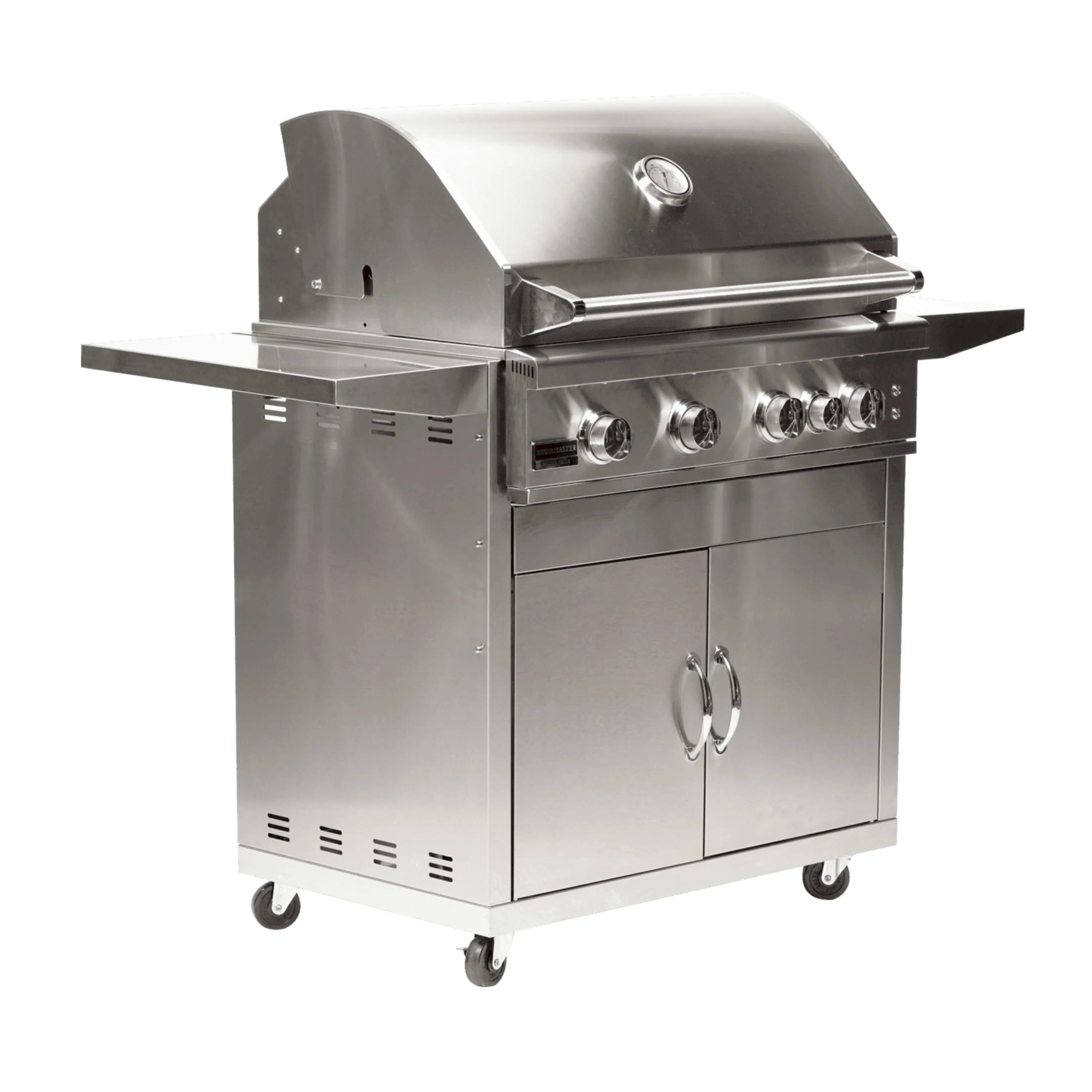 Broilmaster 32-Inch 4-Burners Premium Natural Gas Grill and Grill Cart in Stainless Steel
