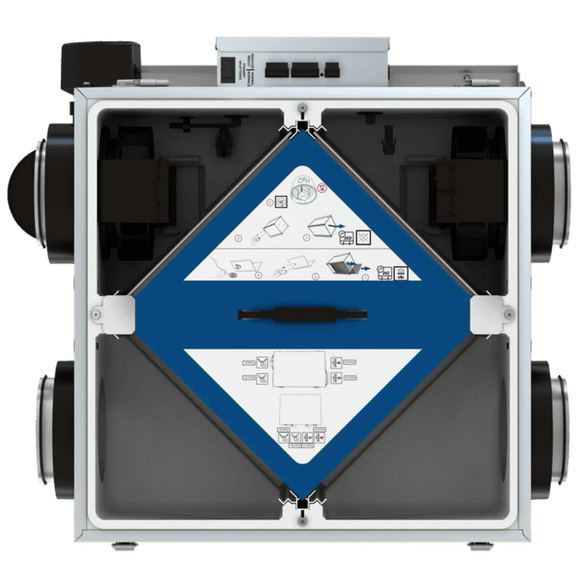 Fantech FIT 120E-D-EC Low Profile 129 CFM Energy Recovery Ventilator w/ Shut-Off Damper