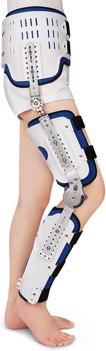 Hinged ROM Knee Support Brace, Leg Brace Articulated Hip Joint Fixation Bracket, Fracture Fixed Guard Splint Leg Protector for Men, Women,Right-M,Right-M