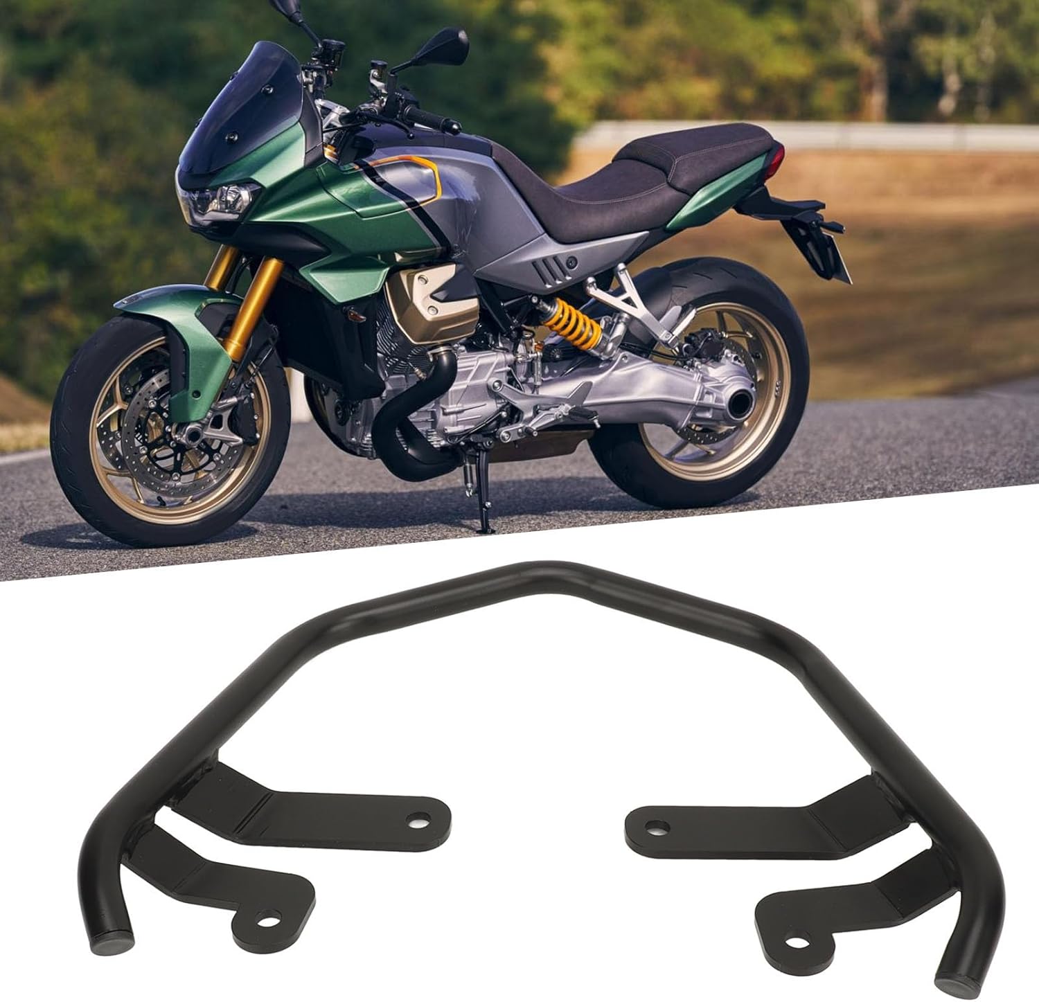 Bnineteenteam Rear Seat Armrest Replacement, Passenger Seat Hand Grab Bar 19mm Stable Support Replacement for V100 Mandello 2022 to 2024