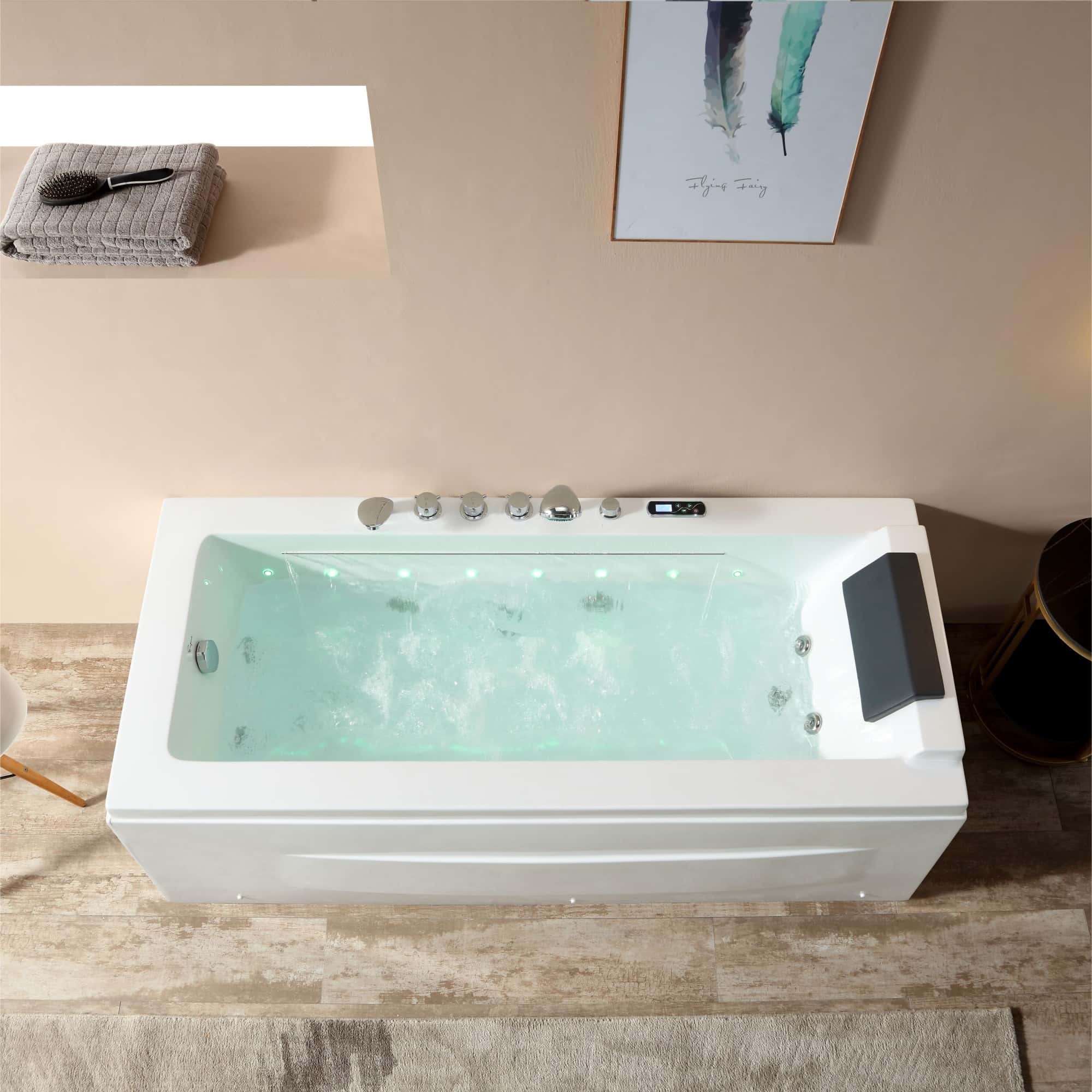 Empava 67-Inch Whirlpool Rectangular Bathtub (EMPV-67JT351LED)