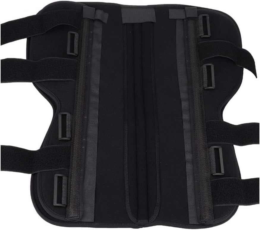 Adjustable Knee Immobilizer Brace Support, Knee Fixation Brace, Knee Joint Fixation Belt, Straight Knee Splint, Comfort Rigid Support for Joint Pain Relief Arthritis Injury Recovery Workout.(Black,X-S