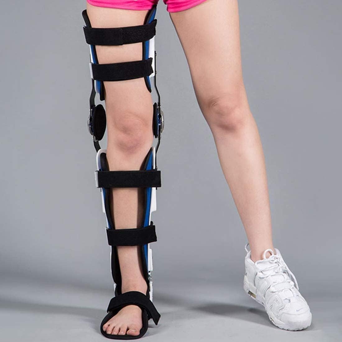 Hinged ROM Knee Brace Adjustable ROM Ankle Knee Immobilizer Braces Orthopedic Leg Stabilizer for ACL, Ligament, Sports Trauma, Sprains