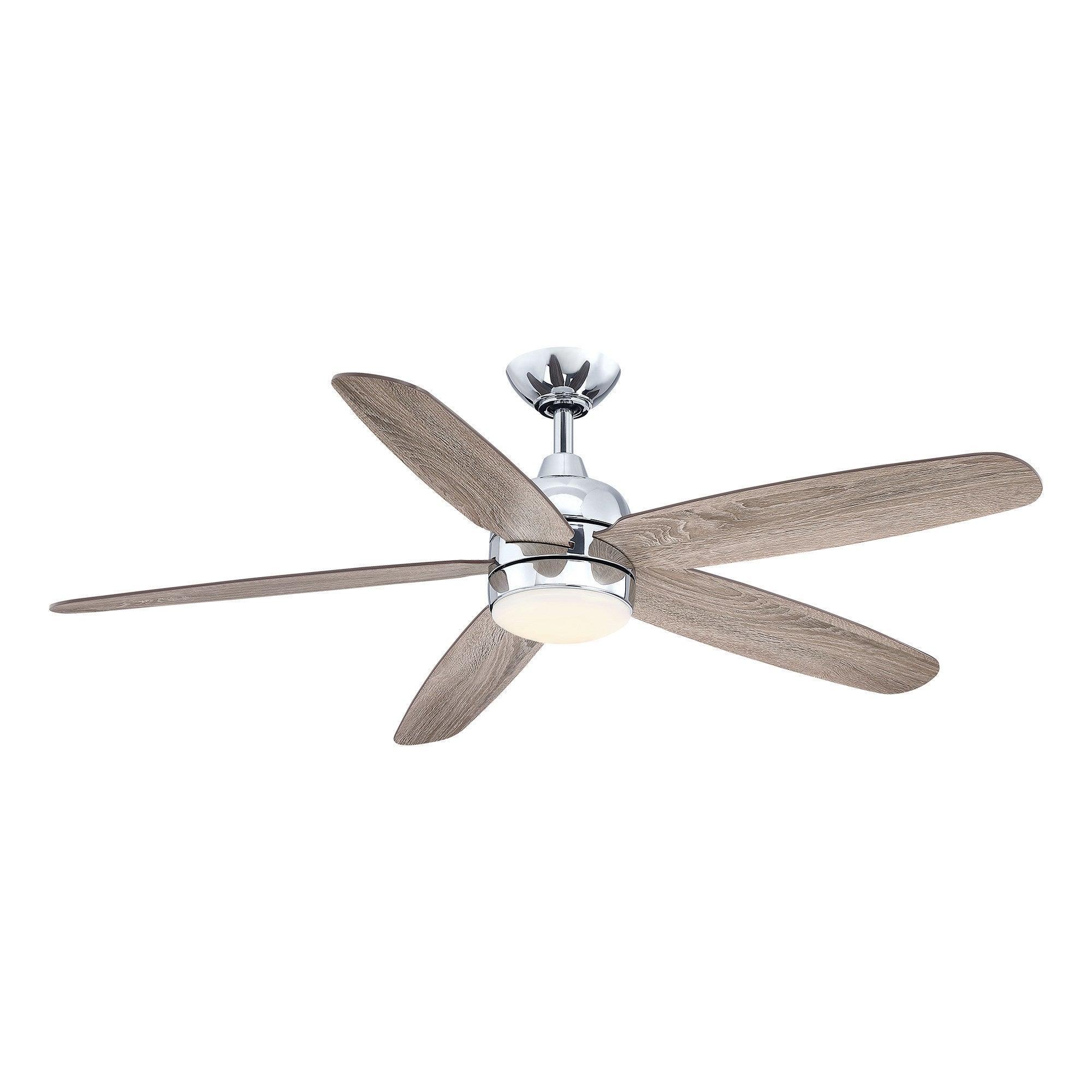 Parrot Uncle 52-Inch Dicken Farmhouse Downrod Mount Reversible Ceiling Fan with Lighting and Remote Control (BBLAB014A0)