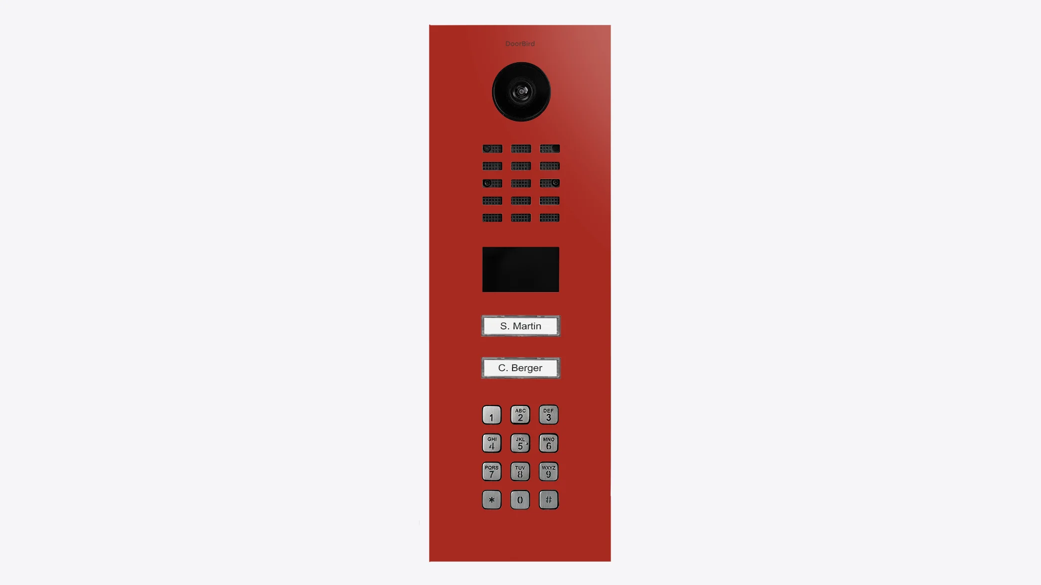 DoorBird D2102KV IP Video Door Station, 2 Call Button in Flame Red, RAL 3000