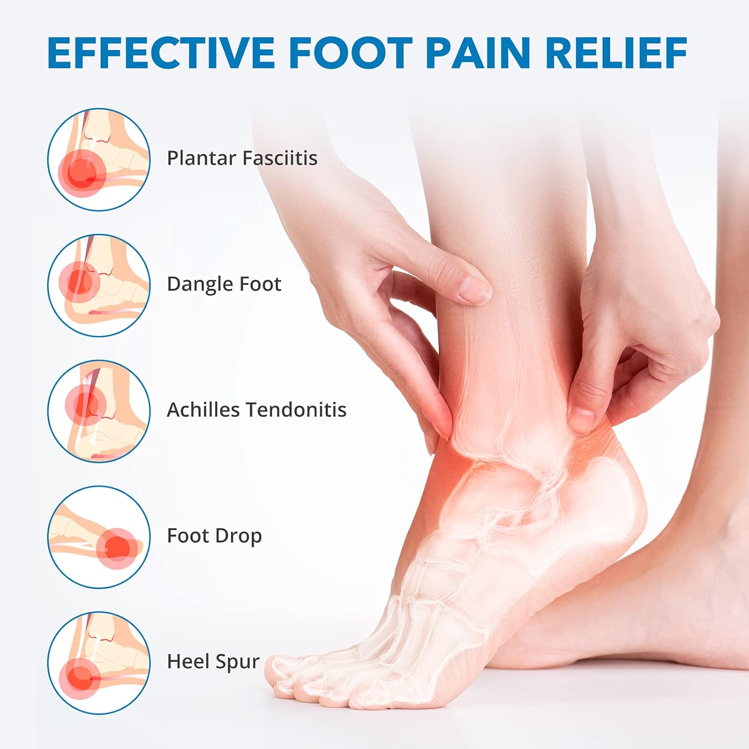 Sgrived Plantar Fasciitis Night Splint: Upgraded Plantar Fasciitis Brace with Support Plate - Dorsal Night Splint for Plantar Fasciitis Women Men - Plantar Fasciitis Relief Achilles Tendonitis Foot Drop Heel Pain Black 6