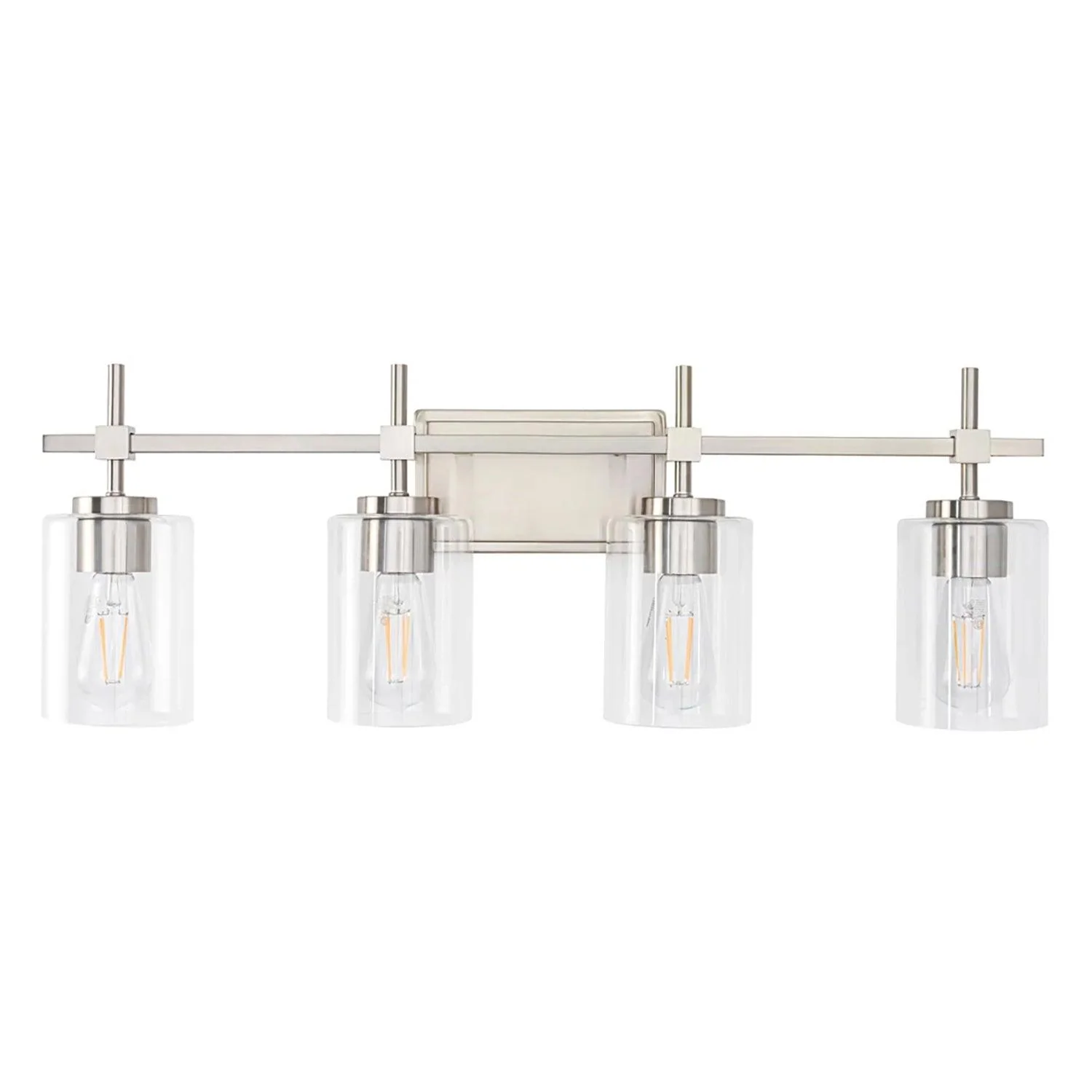 Parrot Uncle Jasper Modern 4-Light Clear Glass Bathroom Lights Linear Vanity Light