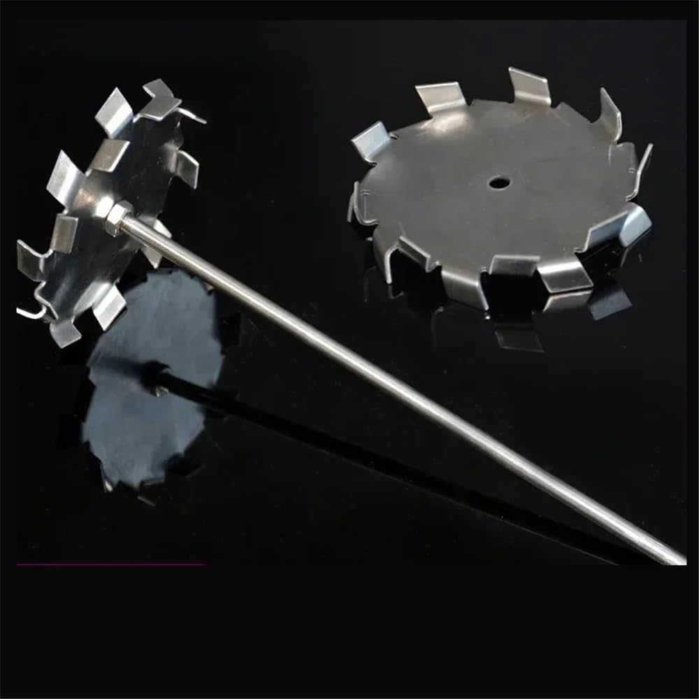 Laboratory Mixing Paddle 304 Stainless Steel Sawtooth Dispersion Disk Stirrer with Rod 30-180mm(100mm Disk with Rod)
