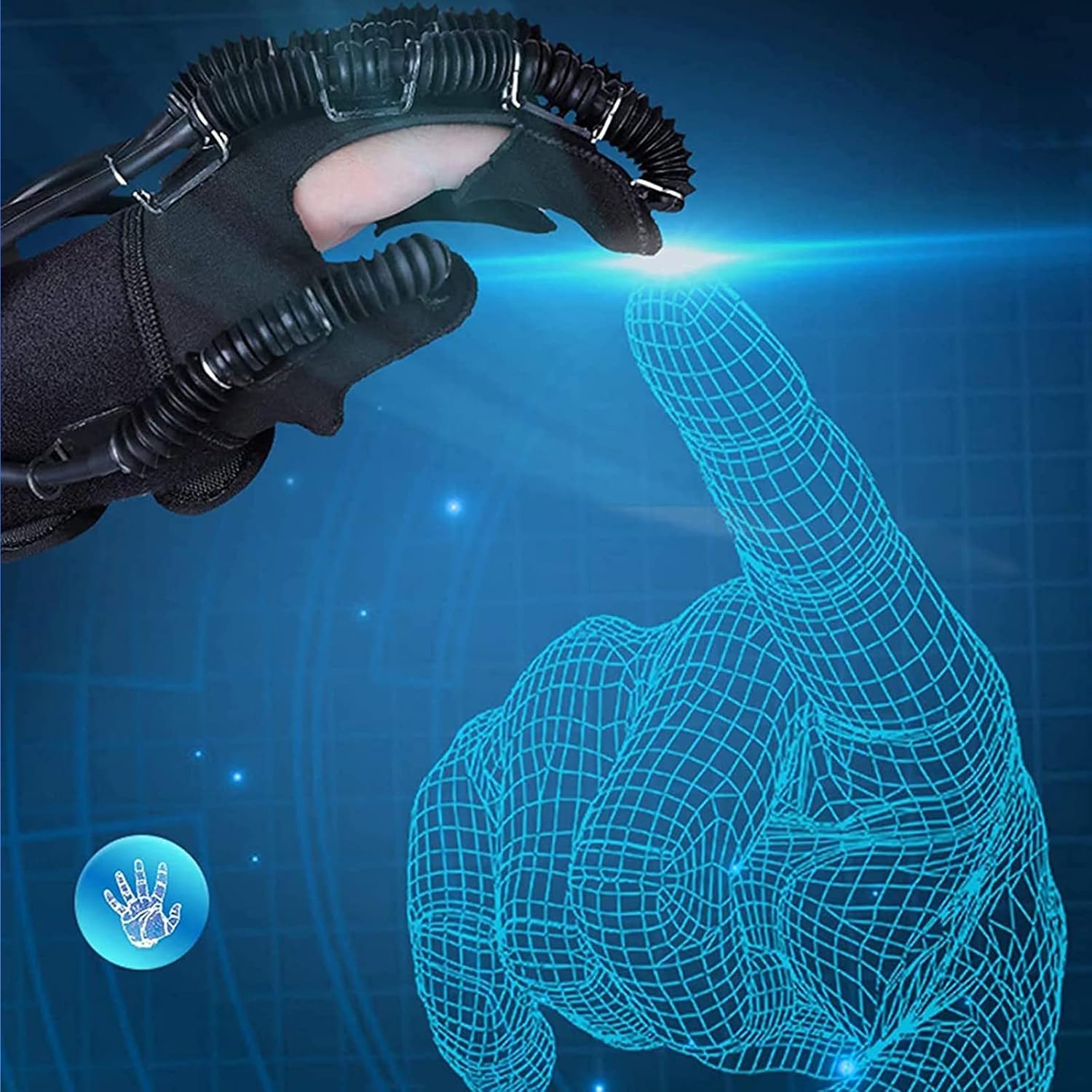 Rehabilitation Robot Gloves Finger Hand Training Device Recovery Equipment, Minimize Spasticity, Stroke Hemiplegia Patients Tendons ExerciseM,Left Hand