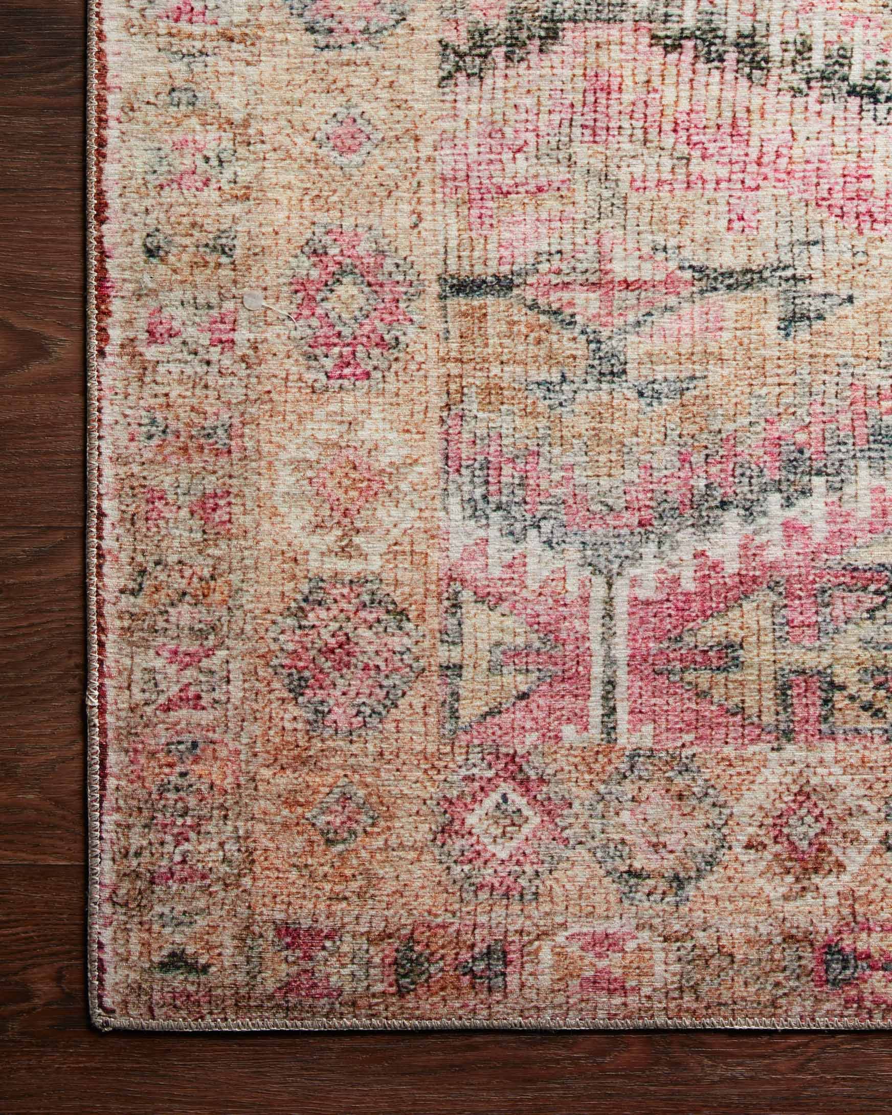 Loloi II Layla Collection - Traditional Power Loomed Rug in Pink & Lagoon (LAY-17)