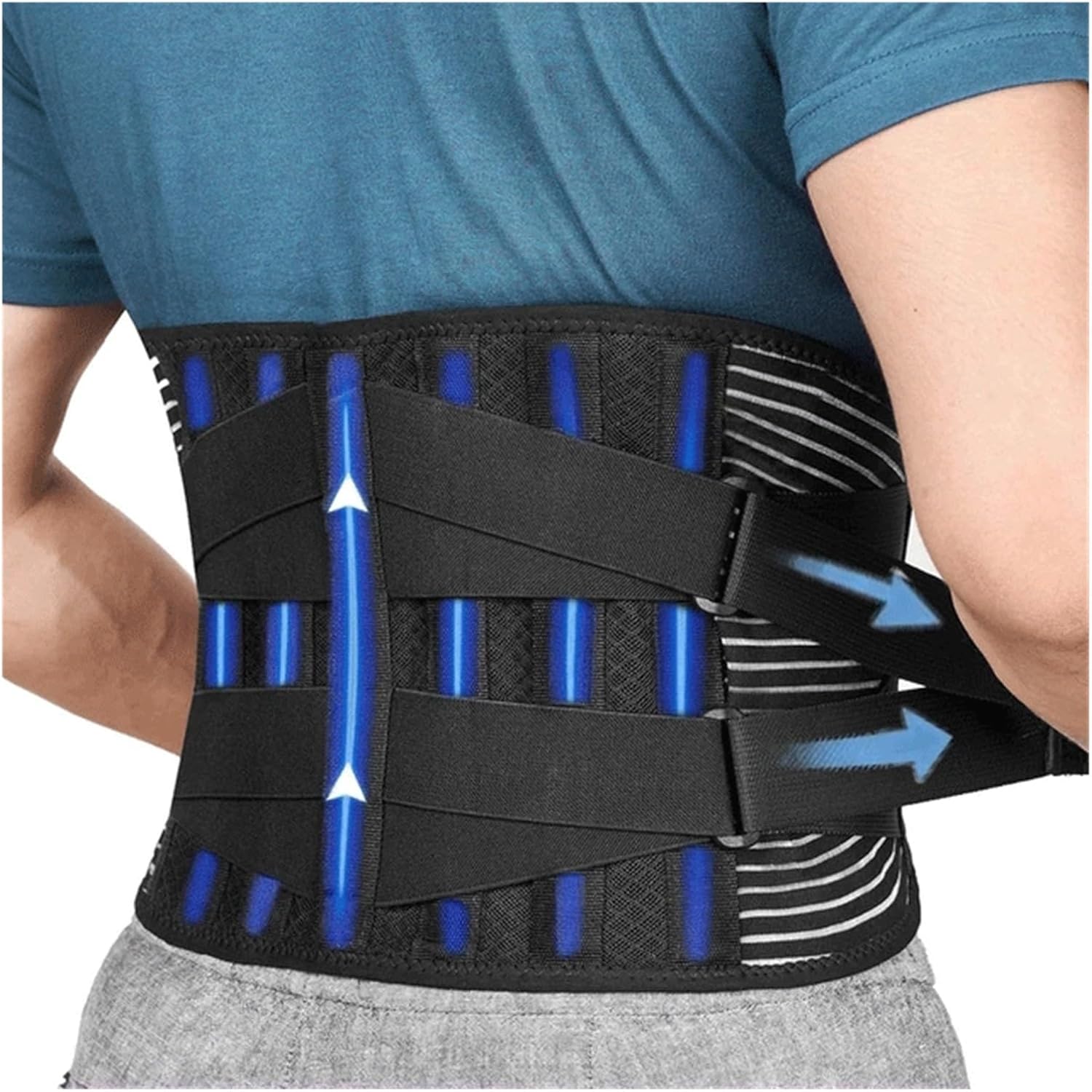 Adjustable Back Lumbar Support Belt Pull Waist Orthopedic Brace Spine Relaxed Decompression Anti-skid Breathable(Medium)