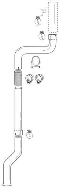 Technical Precision Replacement for GMC 2500 Year 2000 7 INCH ALUMINIZED Turbo to Elbow KIT for Single Stack