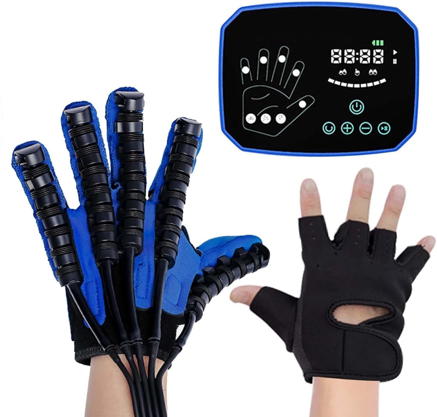 Rehabilitation Robot Gloves Finger Training Stroke Hand Splint Arthritis Stroke Hemiplegia Patient Finger Hand Function Recovery Exercise Equipment(Size:S Code,Color:Left Hand)