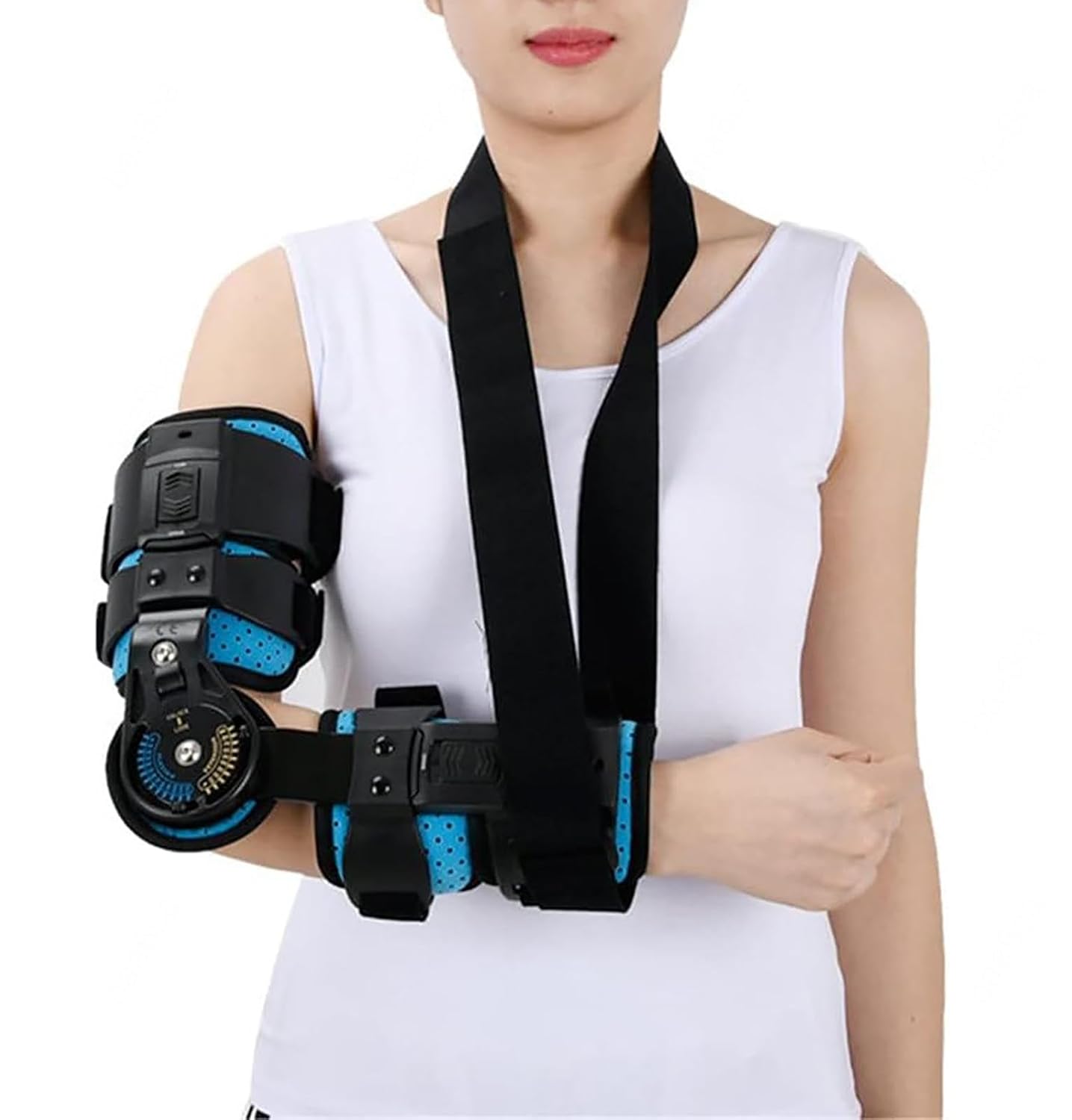 Hinged Elbow Brace,Adjustable Elbow Splint for Cubital Tunnel Syndrome and Tendonitis,Arm Support Band for Arm Injury Recovery Support, Fits All Unisex,Right (Right