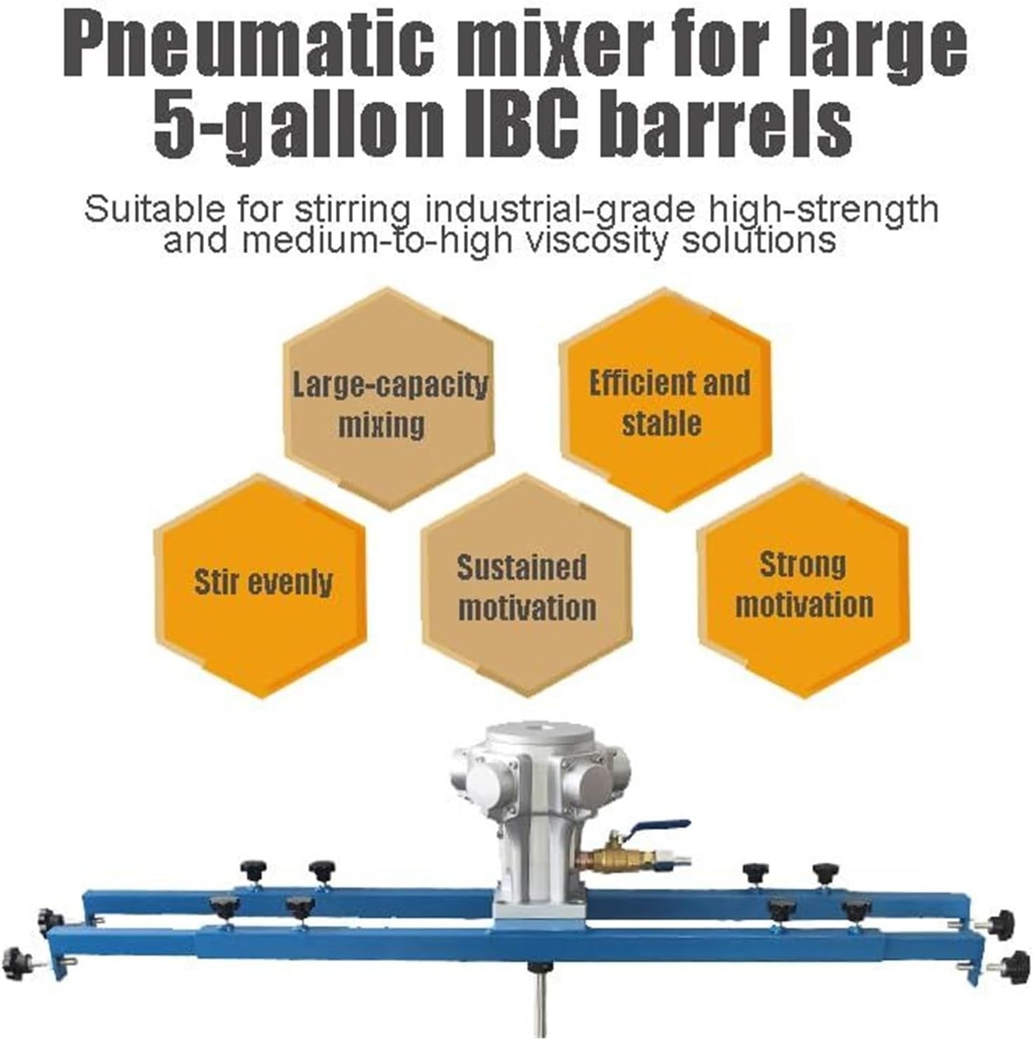 Air Agitators, 265 Gallon Pneumatic Paint Mixer with Support Hanger, Paint Stirring Machine Mix Tool, Special for Ton Barrels