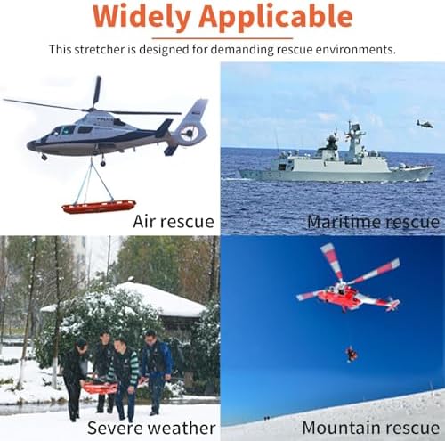 Compact Emergency Rescue Stretcher - 595 lbs Weight Limit, Stainless Steel Lifting Points, Safety Belts, Ideal for Air, Sea & Wilderness Rescue Scenarios