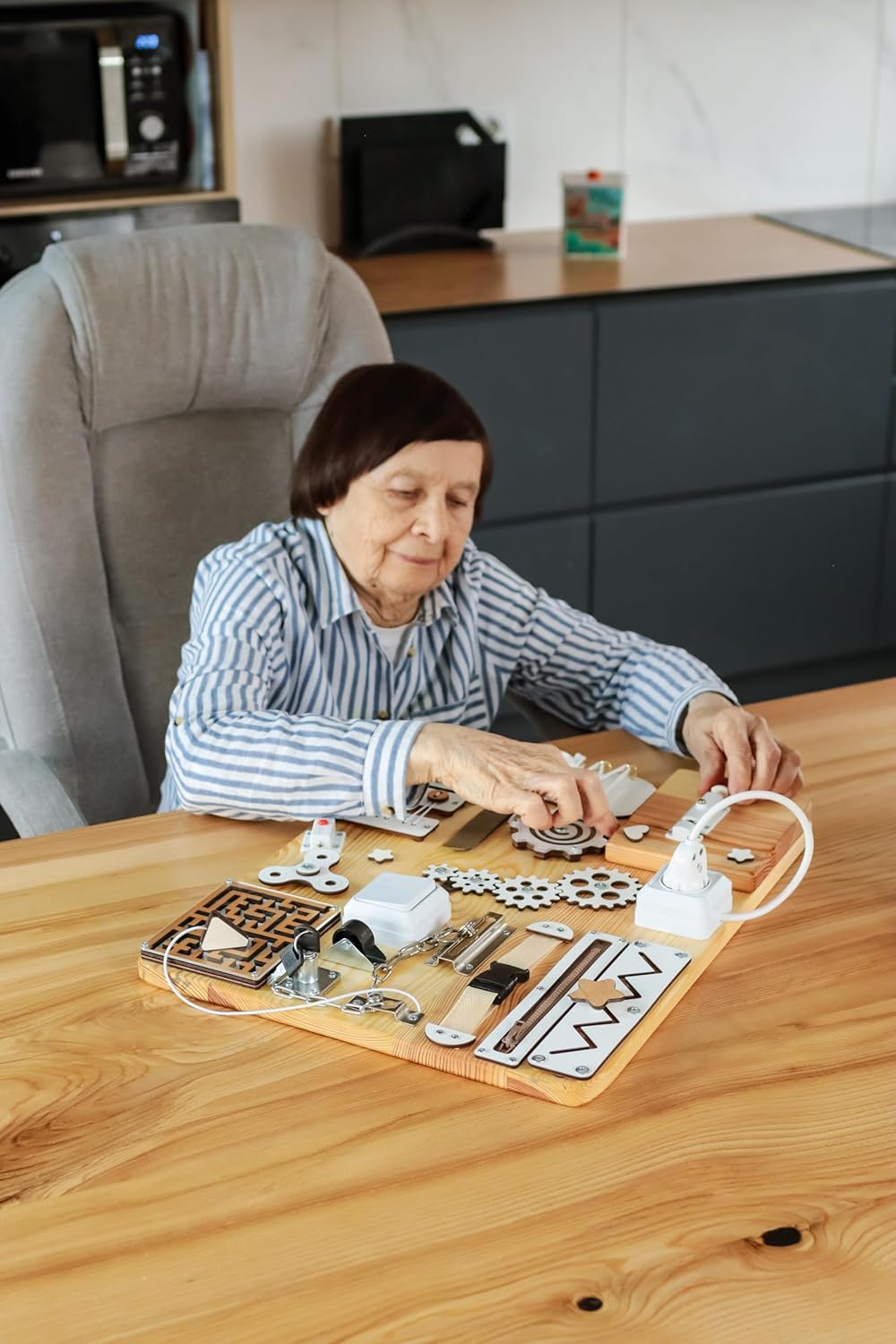 Fidget Toy Adult Dementia Activities, Occupational Therapy Gifts, Sensory Activity Busy Board, Alzheimer Down Syndrome Autism Wooden Toys