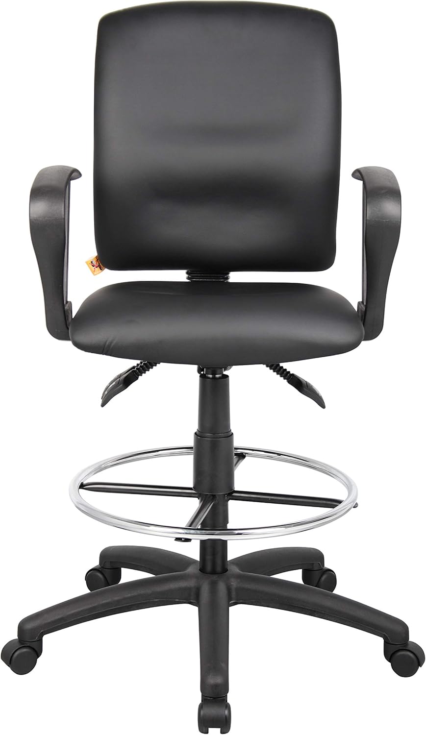 BOSS Multi-Function Leatherplus Drafting Stool with Loop Arms, Black (B1647)