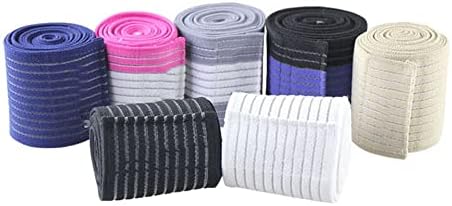 1PCS Cotton Elastic Bandage Hand Sport Wristband Gym Support Wrist Brace Wrap Carpal Tunnel(Grey with White)