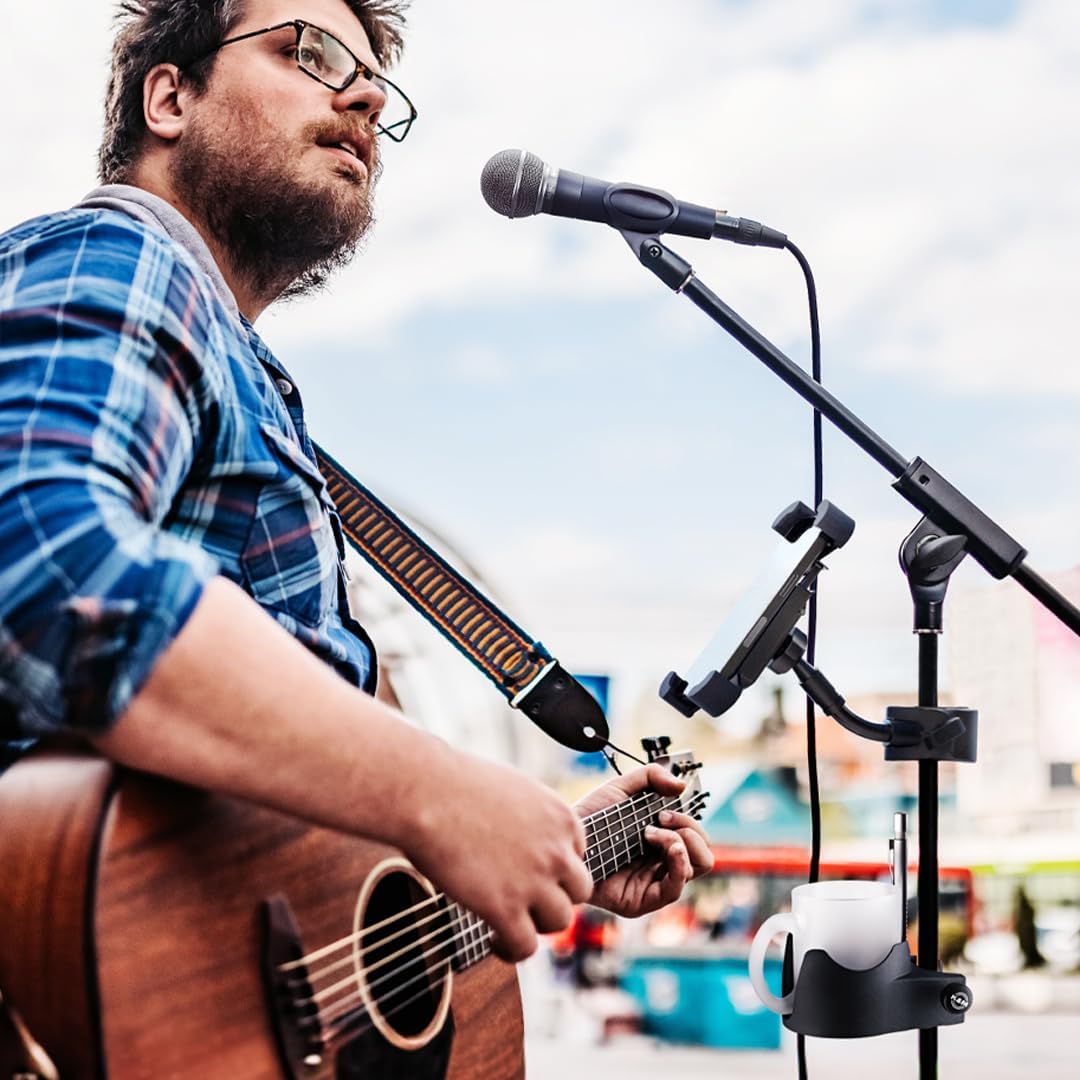 K&M - König & Meyer 21070.500.55 - Tripod Microphone Stand with Fixed Length Boom Arm - Professional Grade for All Musicians - Heavy Duty Folding Leg Base - German Made - Black