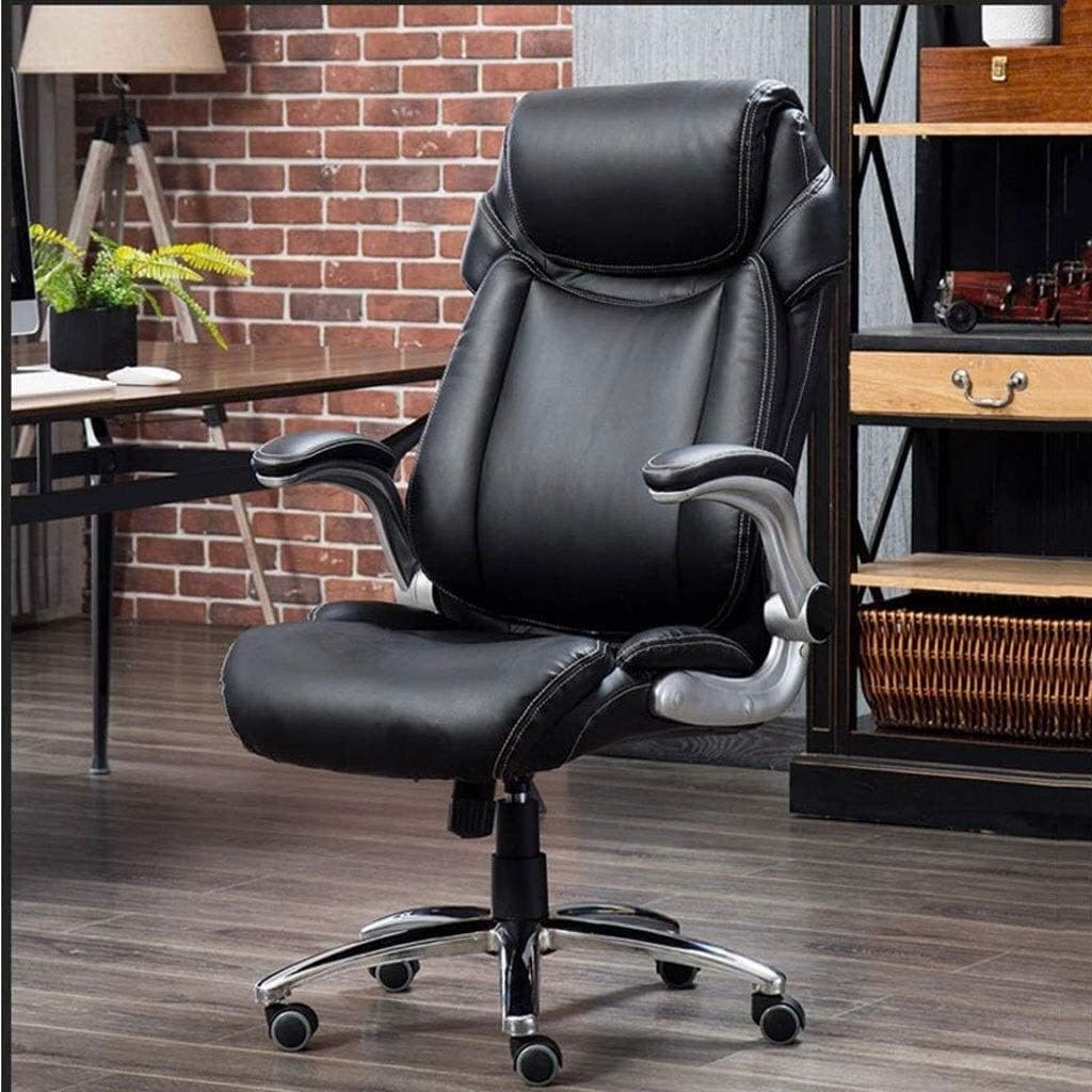 Executive Swivel Adjustable Swivel Office Desk Chair with Armrests Lumbar Support Desk Ergonomic Chair Chair Boss Chair Office Chair Leather Home Study Lifting Chair Ergono,