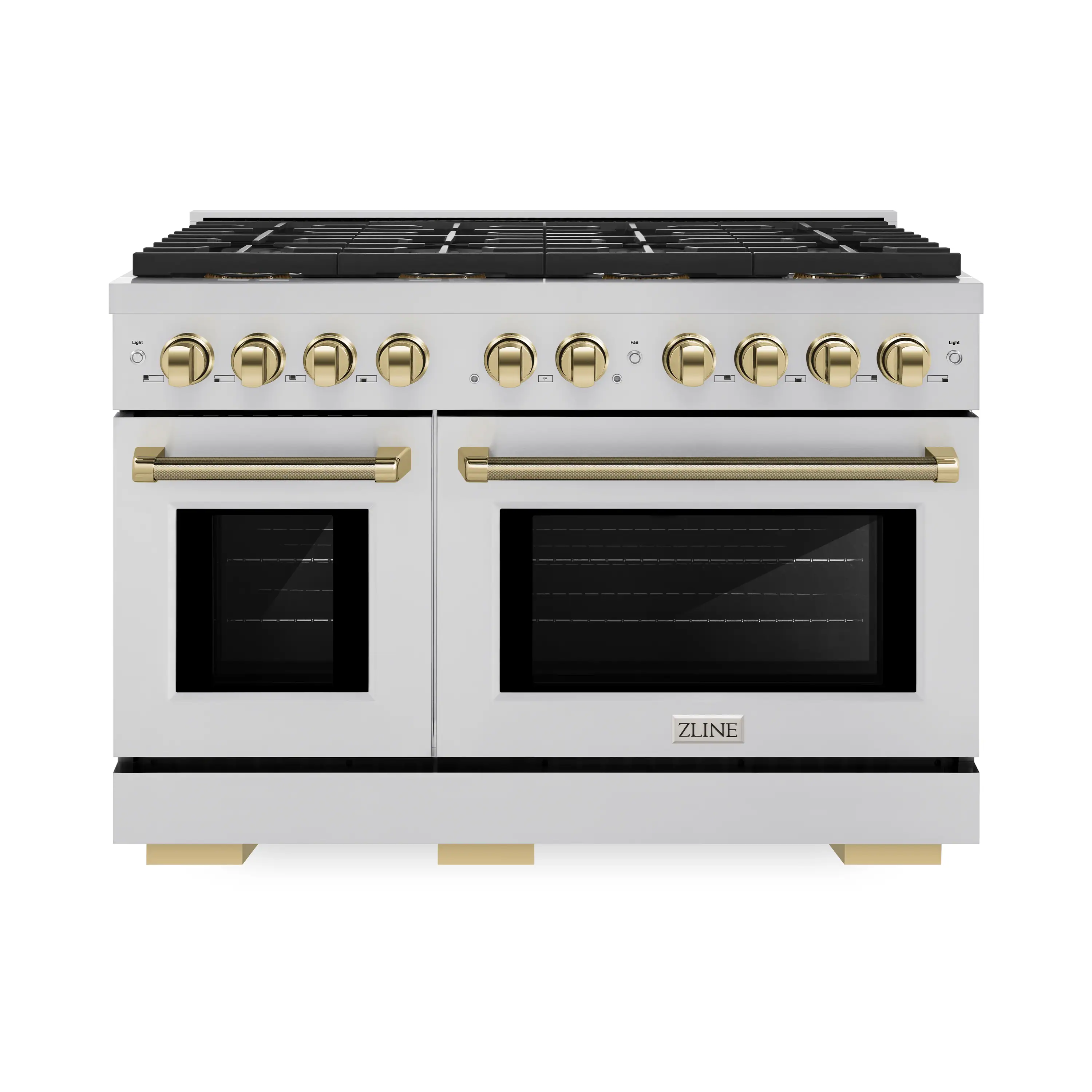 ZLINE Autograph 48-Inch Paramount DuoPro Gas Range in Stainless Steel with Gold Helix Handles (PSGRZ-48-KG)