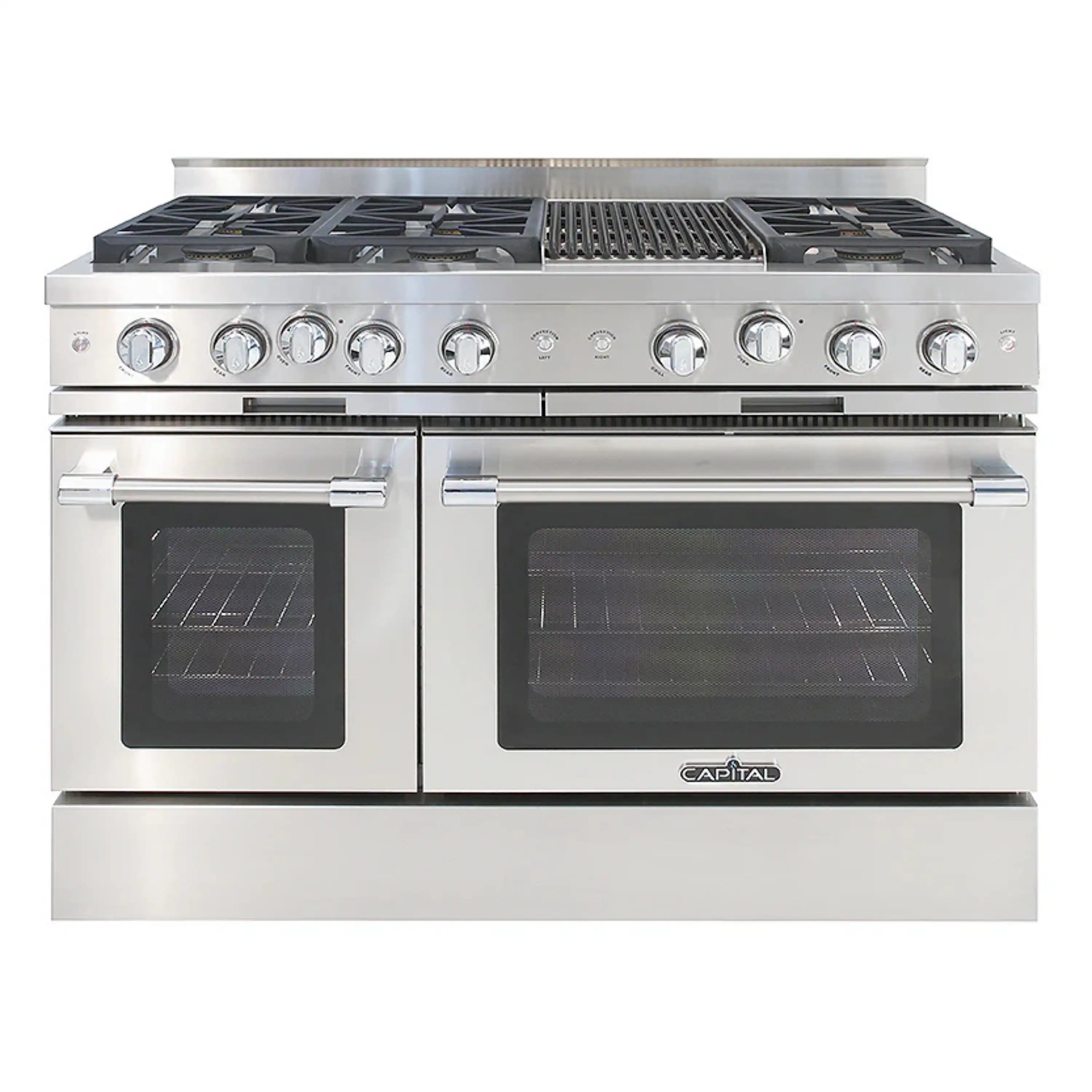 Capital 48-Inch Classic Chef Gas Range in Stainless Steel with 6 Sealed Burners & Grill (MCR484B2)