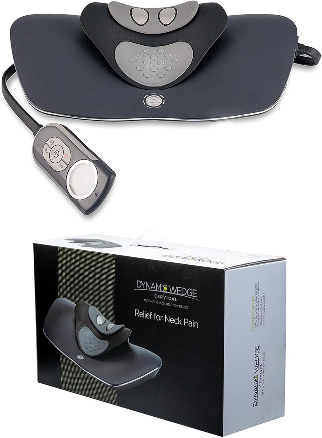 Neck Traction with Heat Therapy by Dynamic Wedge Cervical - Automatic Device, Multi-Function Programs, Adjustable Temperature - Neck Pain Relief, Stretcher