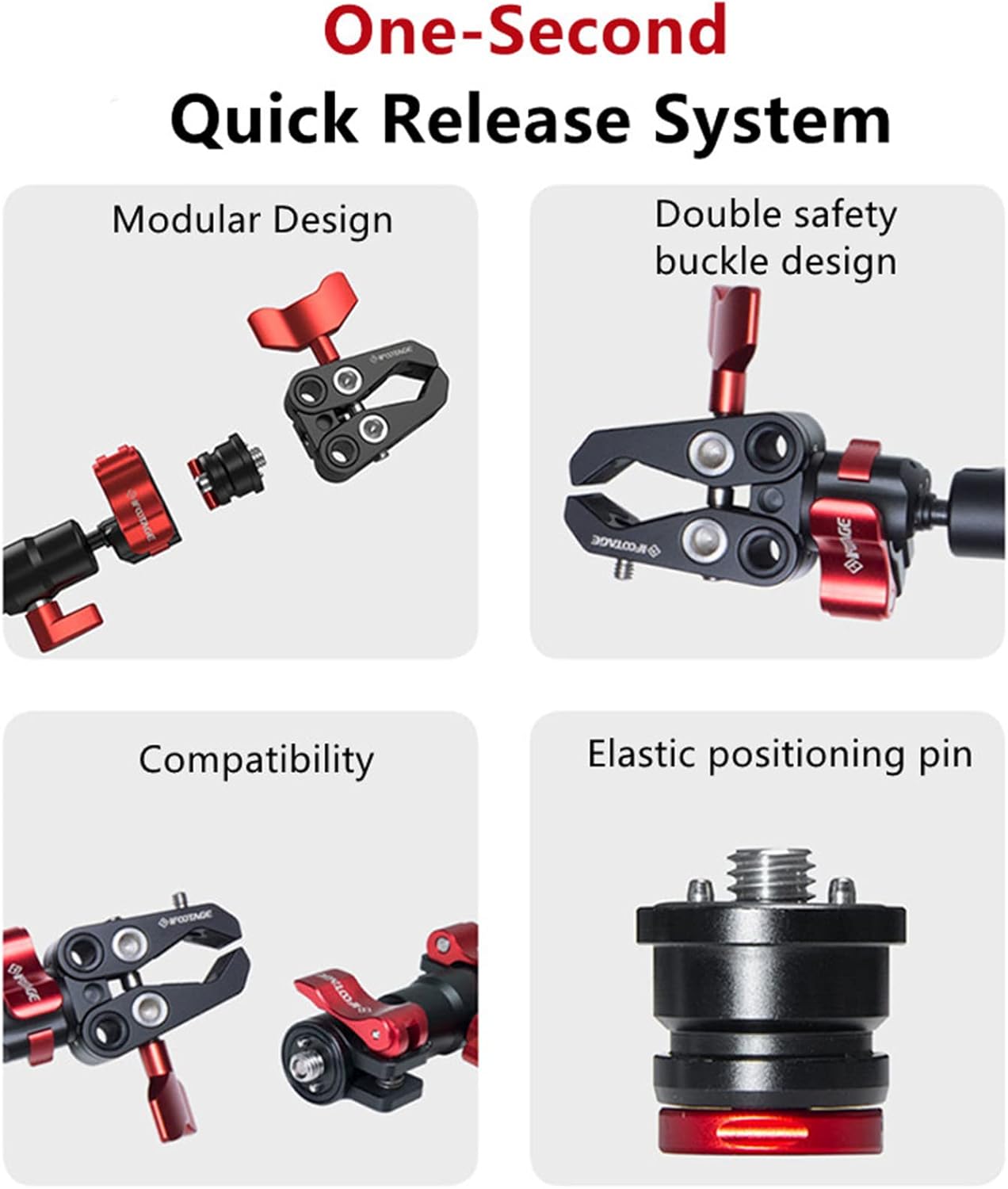 IFOOTAGE Spider Crab Support Rod SA-32，Camera Slider Support Arm Stabilizer，Adjustable Length 360 Degrees Rotation with C Clamps and Ballhead，Connecting Camera Video Slider and Tripod